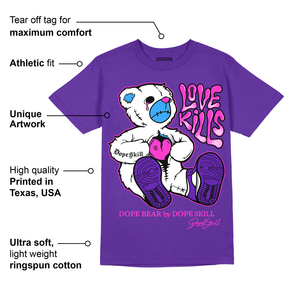 Dunk Purple Championship Court White superstreetwear Purple T-shirt Love Kills Graphic