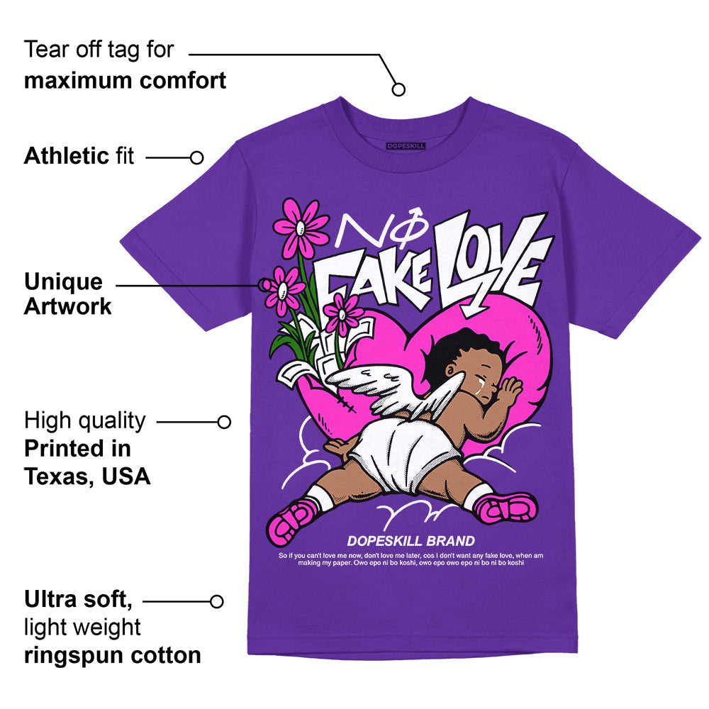 PURPLE Collection superstreetwear Purple T-shirt No Fake Love Graphic
