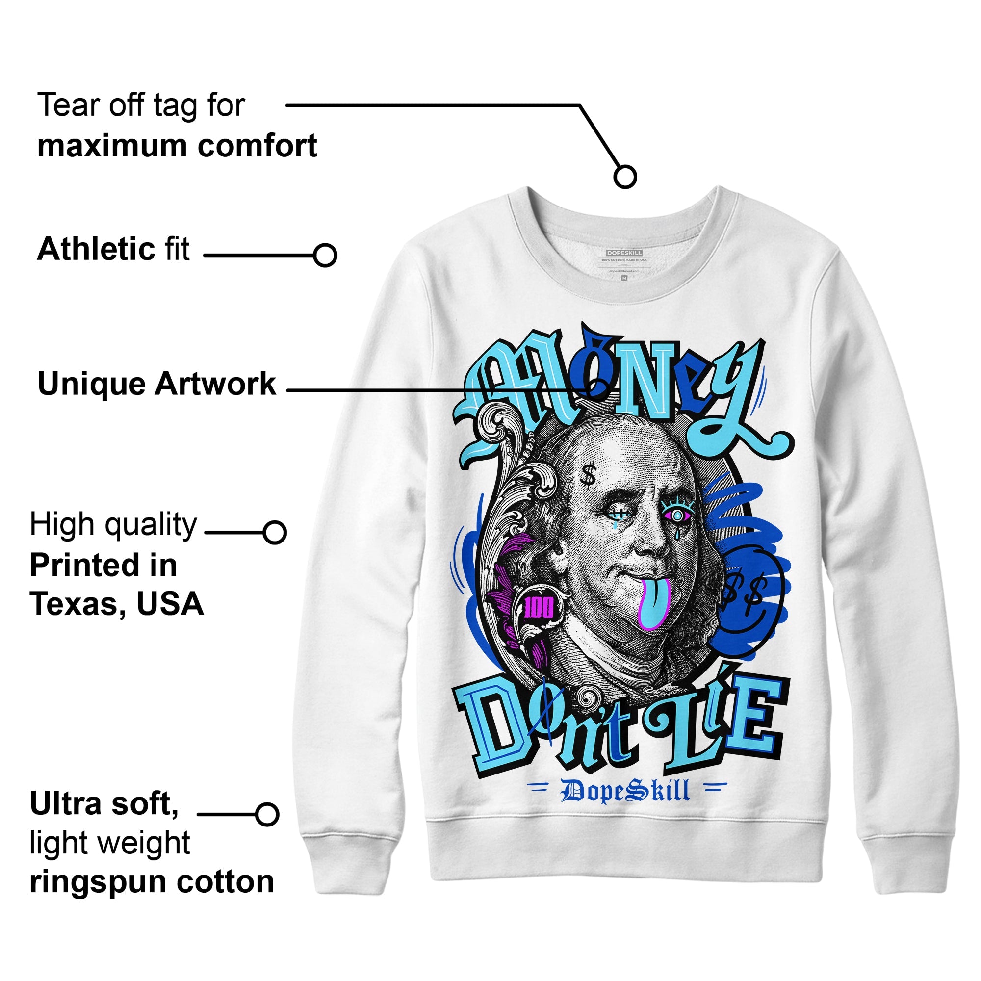 SB Dunk Argon superstreetwear Sweatshirt Money Don't Lie Graphic