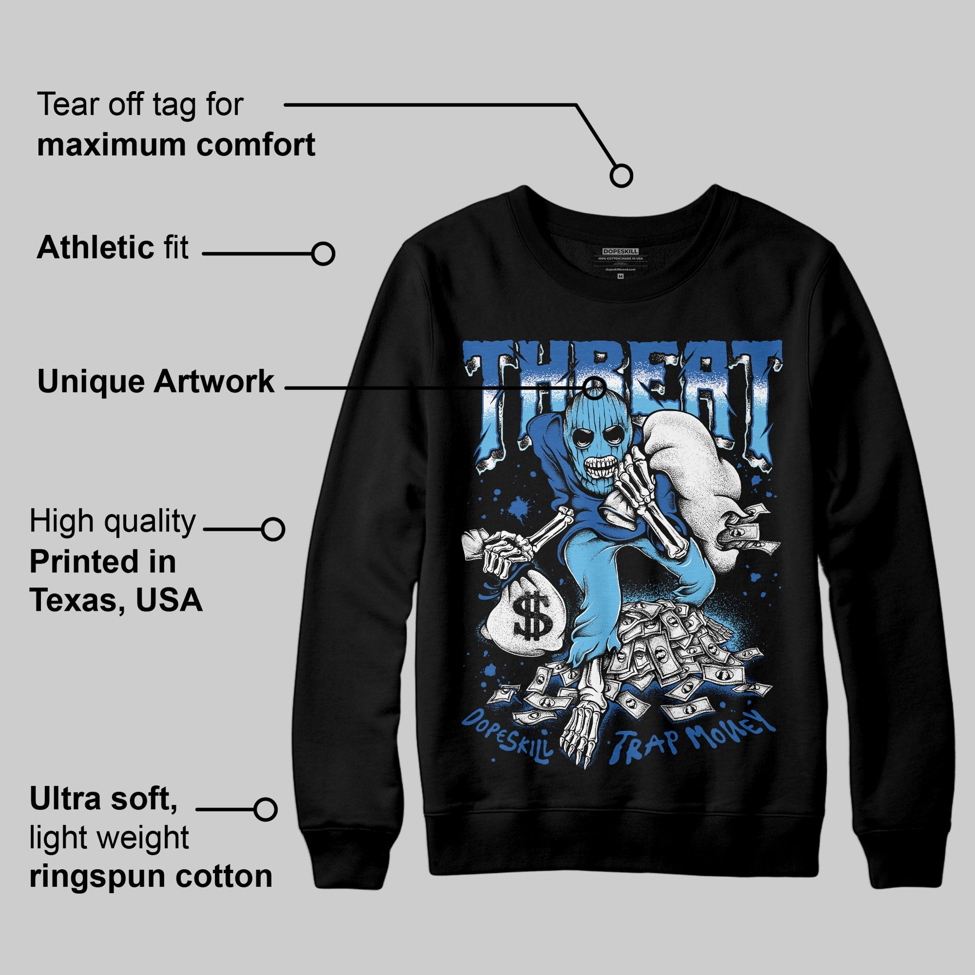 Blueberry 12s superstreetwear Sweatshirt Threat Graphic