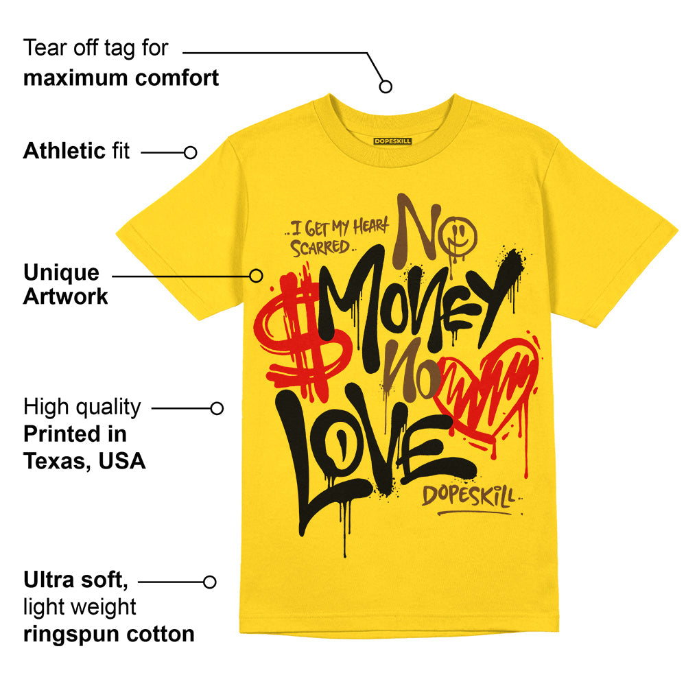 Yellow Ochre 6s superstreetwear Yellow T-shirt No Money No Love Typo Graphic
