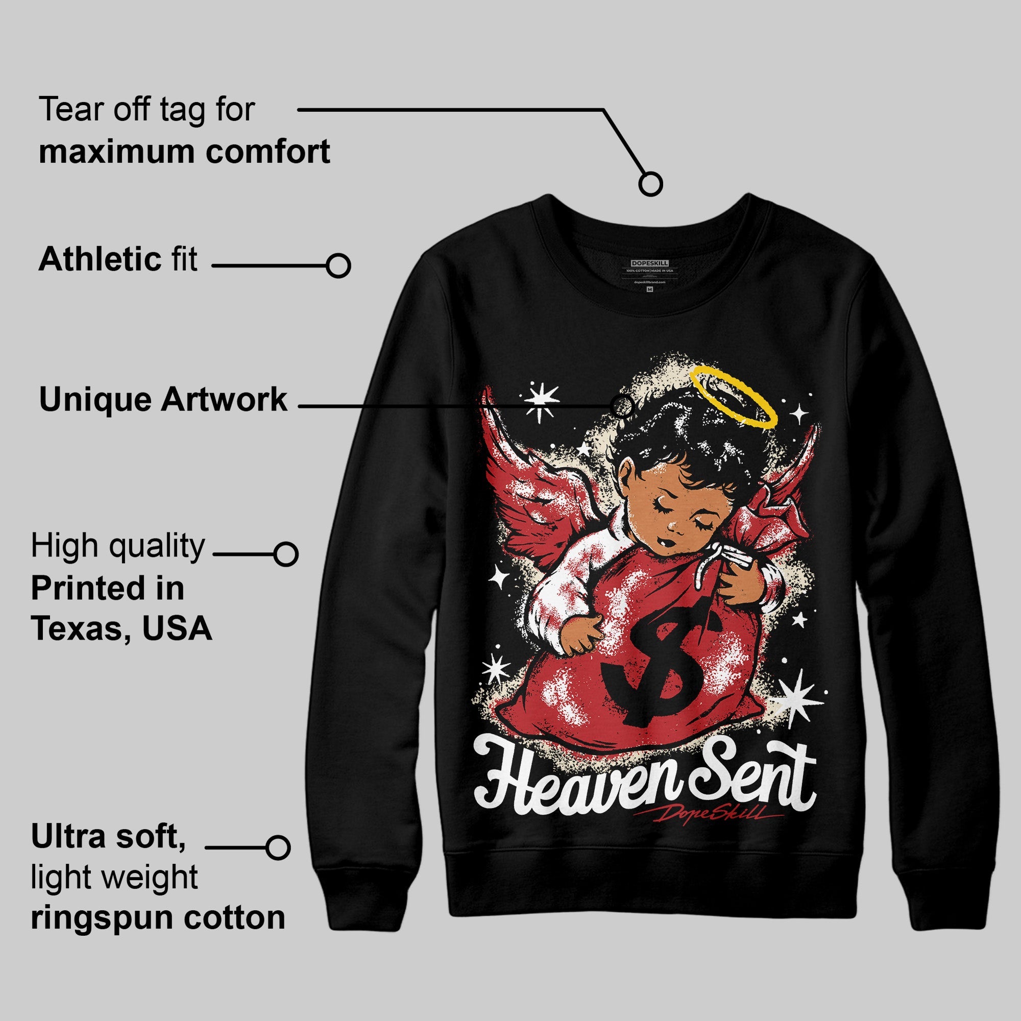 Black Toe Reimagined 1s superstreetwear Sweatshirt Heaven Sent Graphic