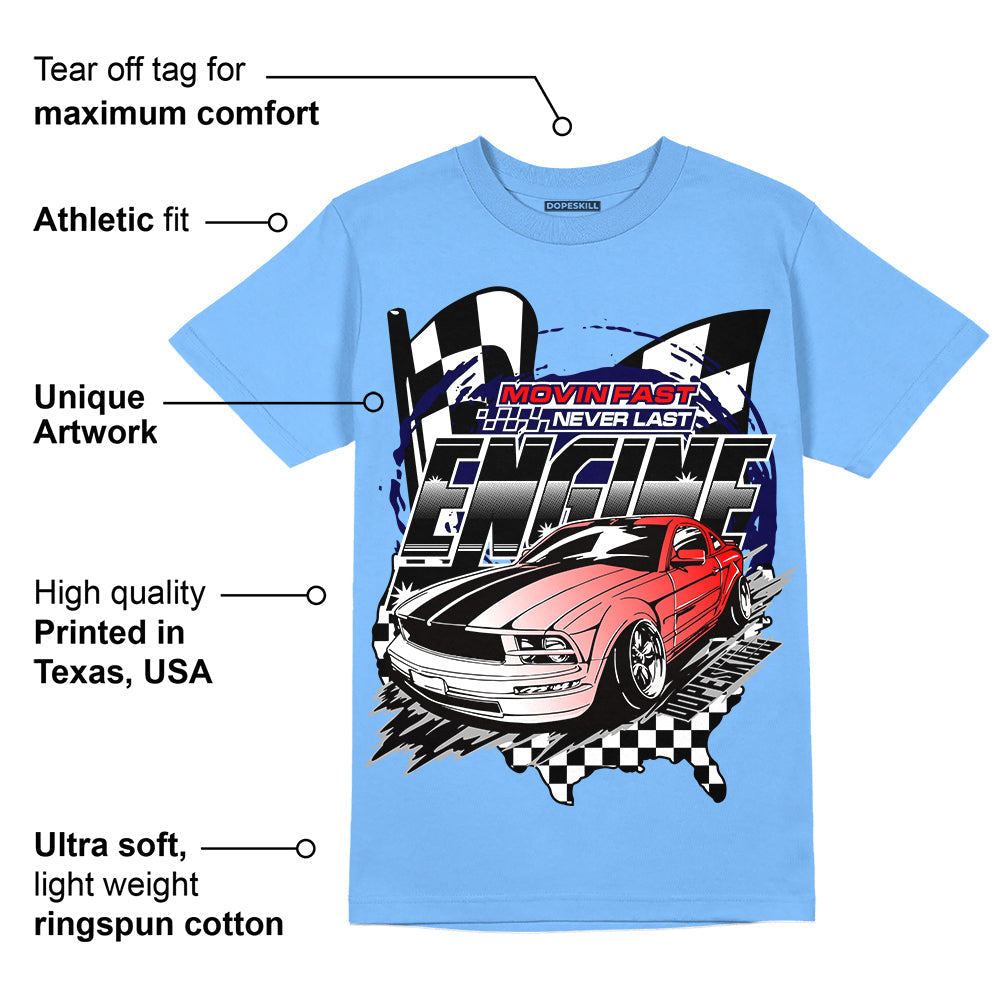 Powder Blue 9s superstreetwear Sky Blue T-shirt ENGINE Tshirt Graphic
