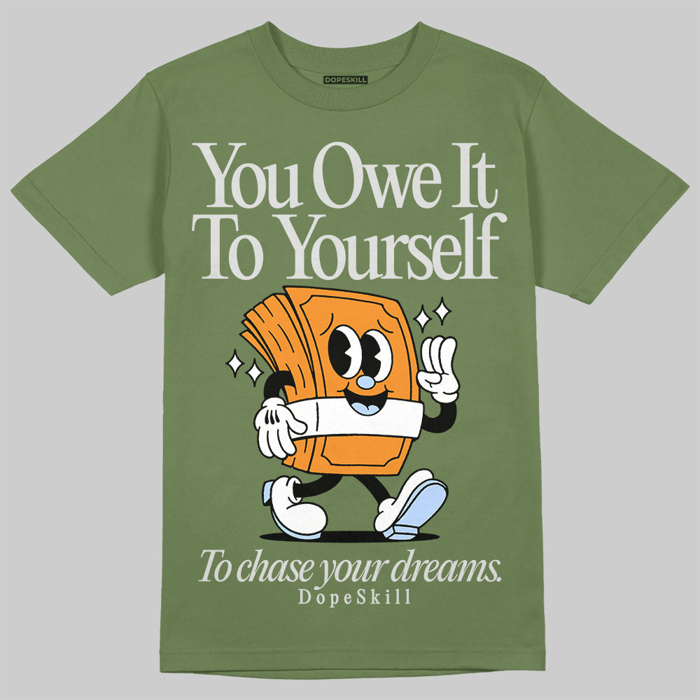 Olive 5s superstreetwear Olive T-shirt Owe It To Yourself Graphic