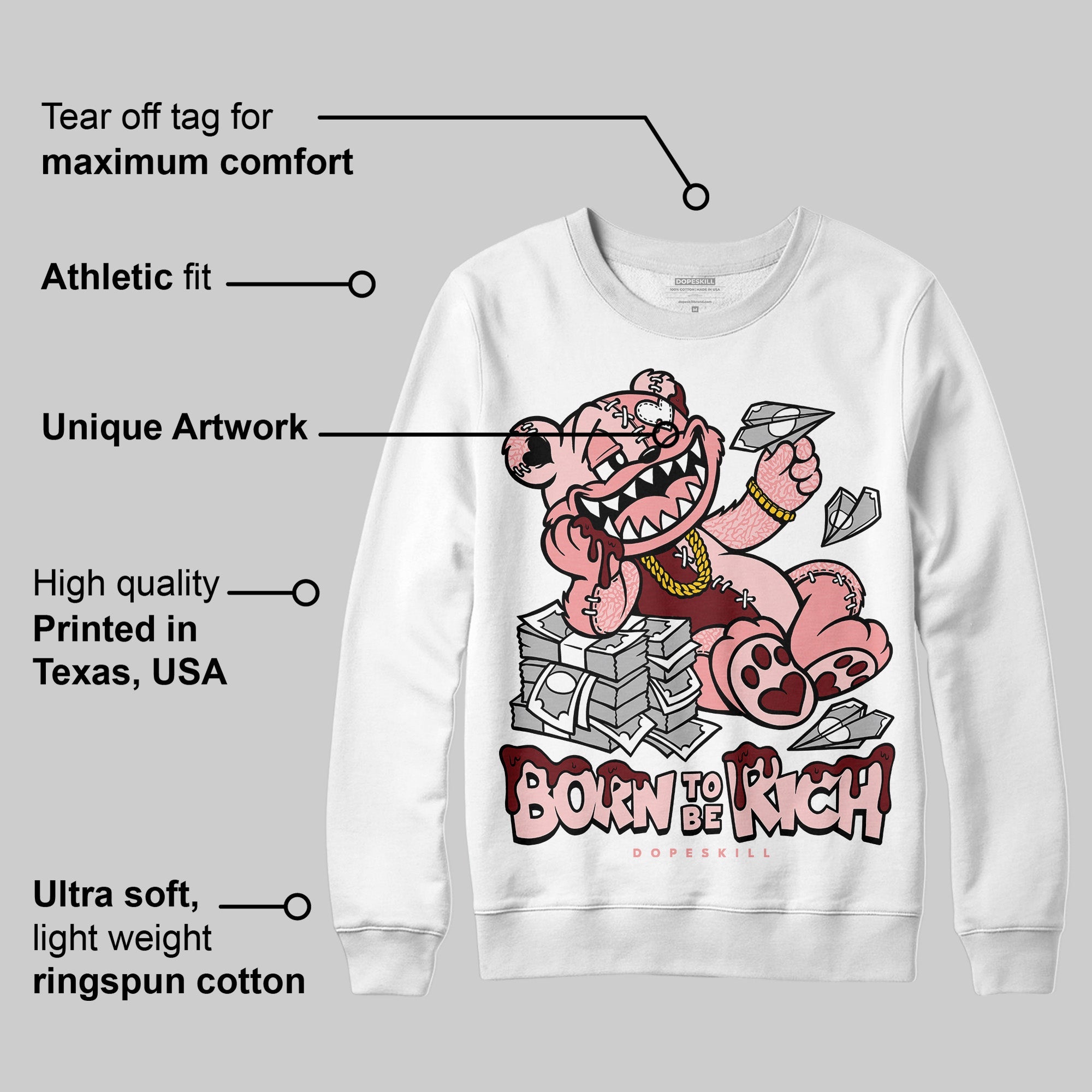 VALENTINE'S Day 3s superstreetwear Sweatshirt Born To Be Rich Graphic