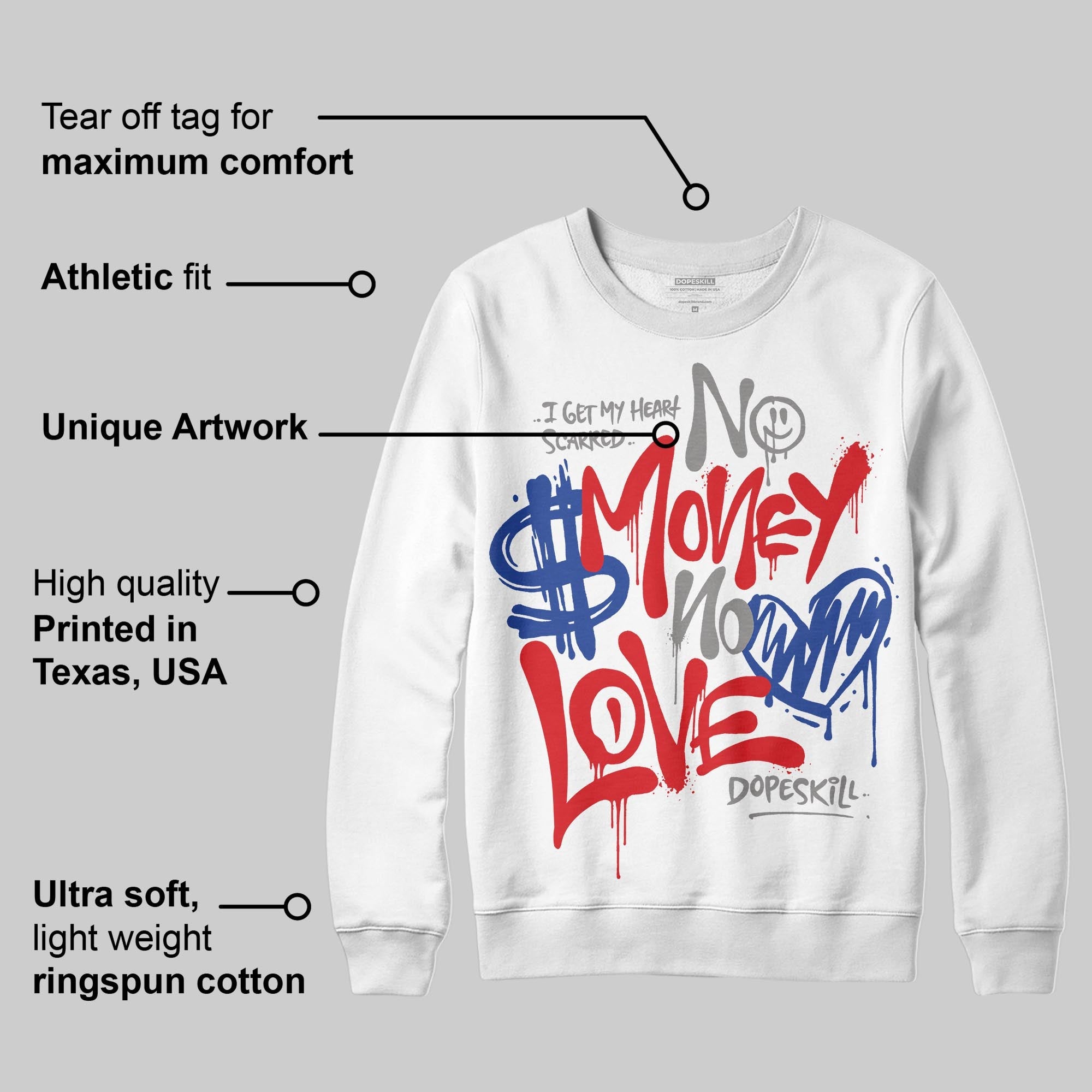 Seoul 2.0 3s superstreetwear Sweatshirt No Money No Love Typo Graphic