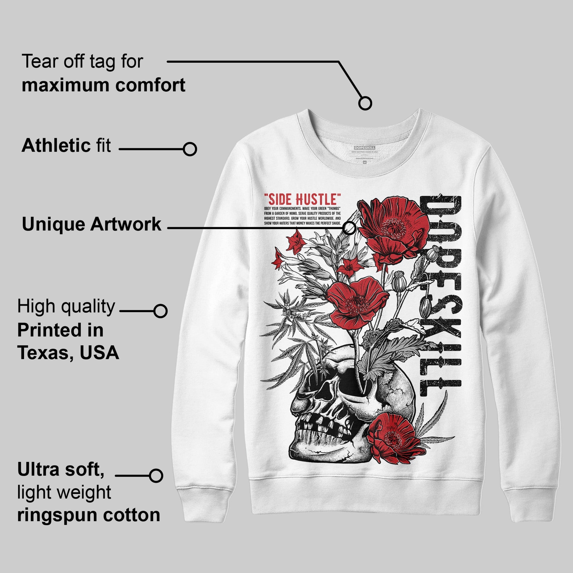 Bred 11s superstreetwear Sweatshirt Side Hustle Graphic