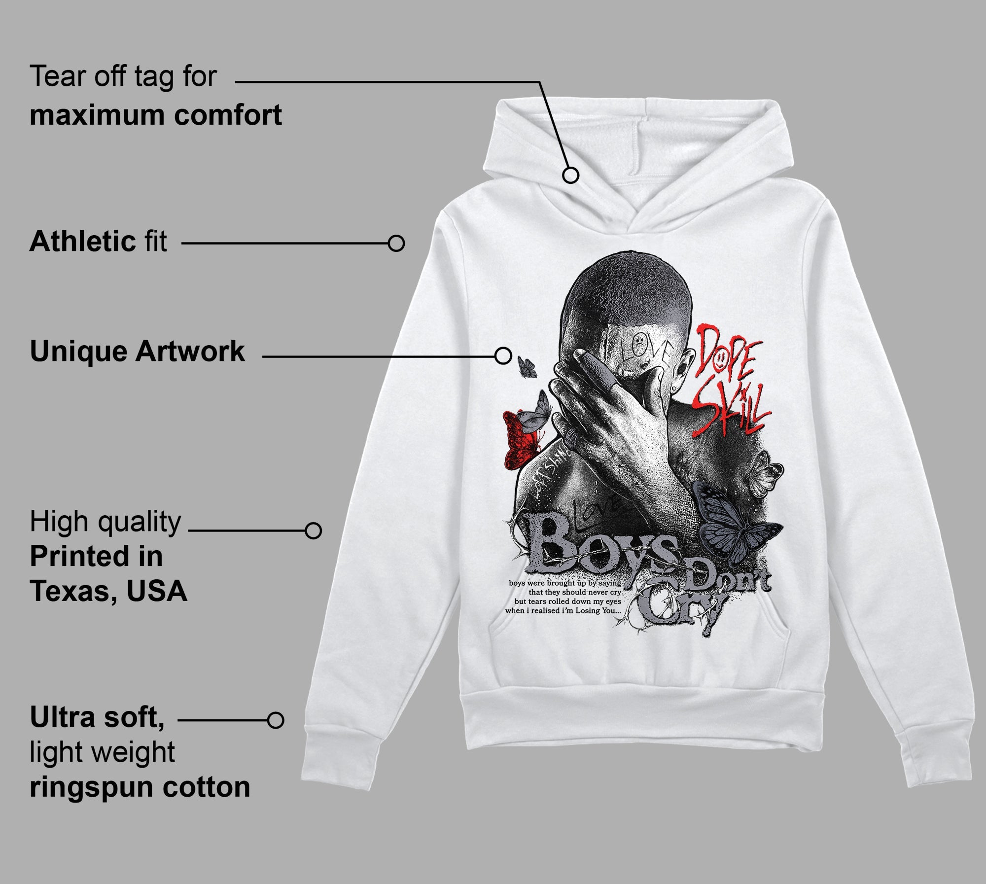 Stealth 14s superstreetwear Hoodie Sweatshirt Boys Don't Cry Graphic