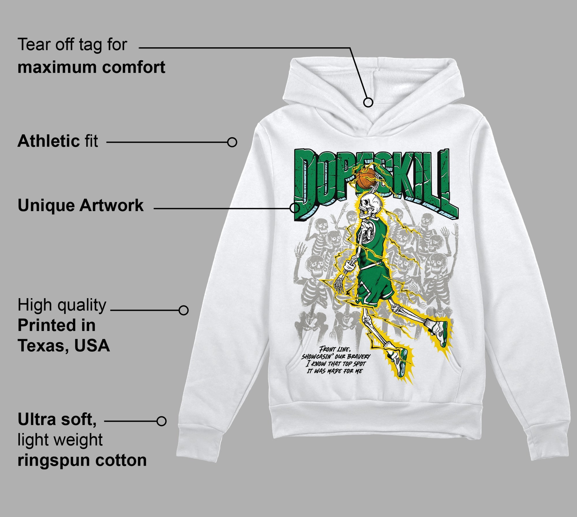 Lucky Green 5s superstreetwear Hoodie Sweatshirt Thunder Dunk Graphic