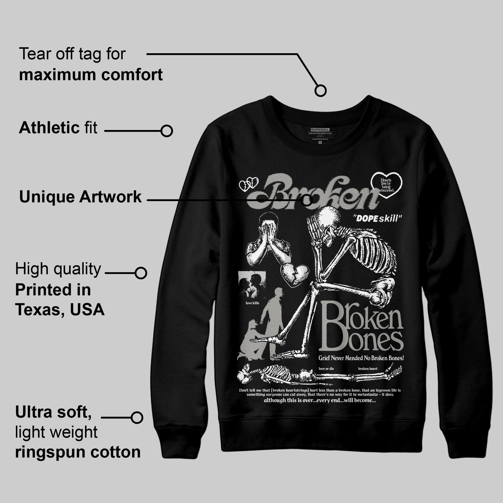 Pure Money 3s superstreetwear Sweatshirt Broken Bones Graphic