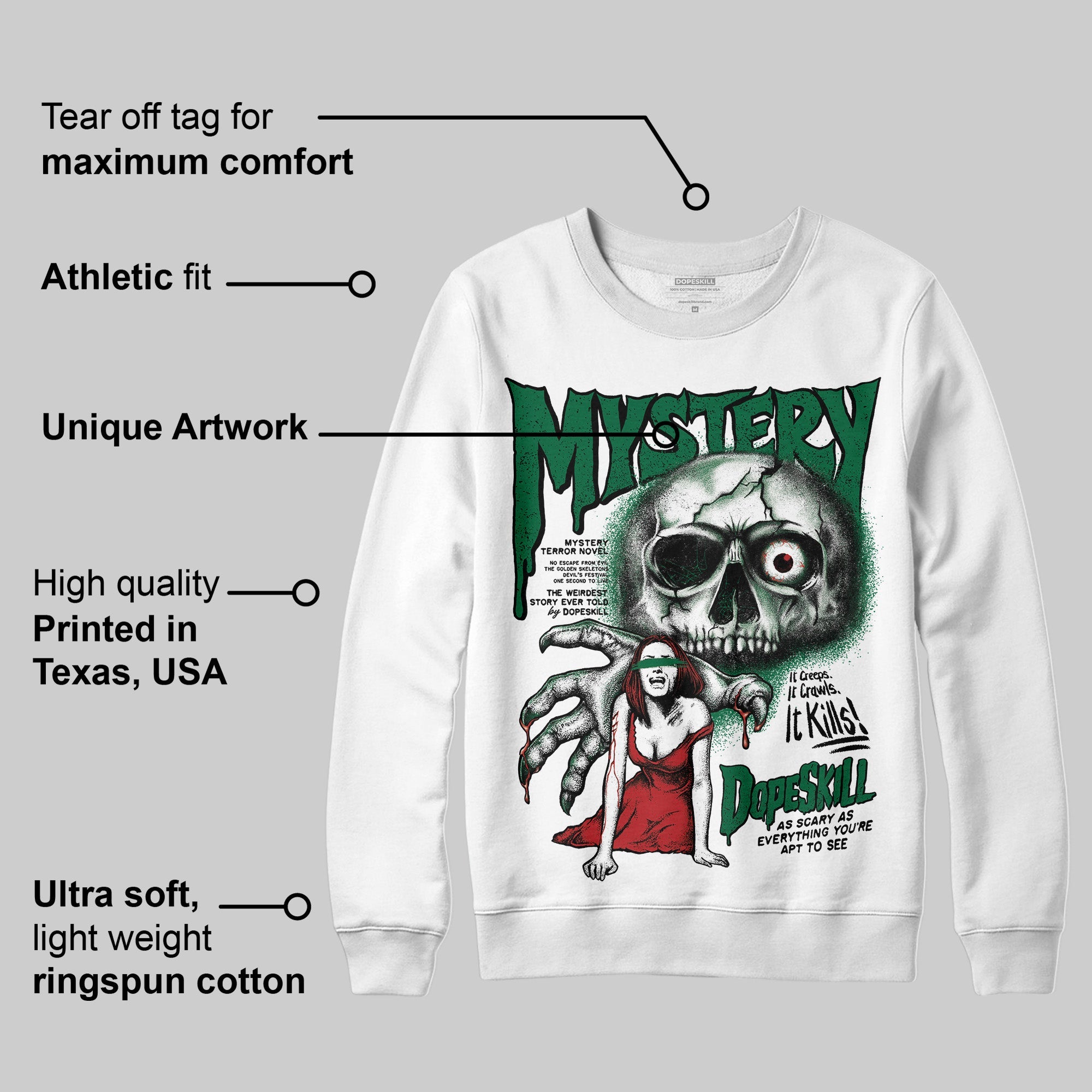 Pine Green 13s superstreetwear Sweatshirt Mystery Ghostly Grasp Graphic
