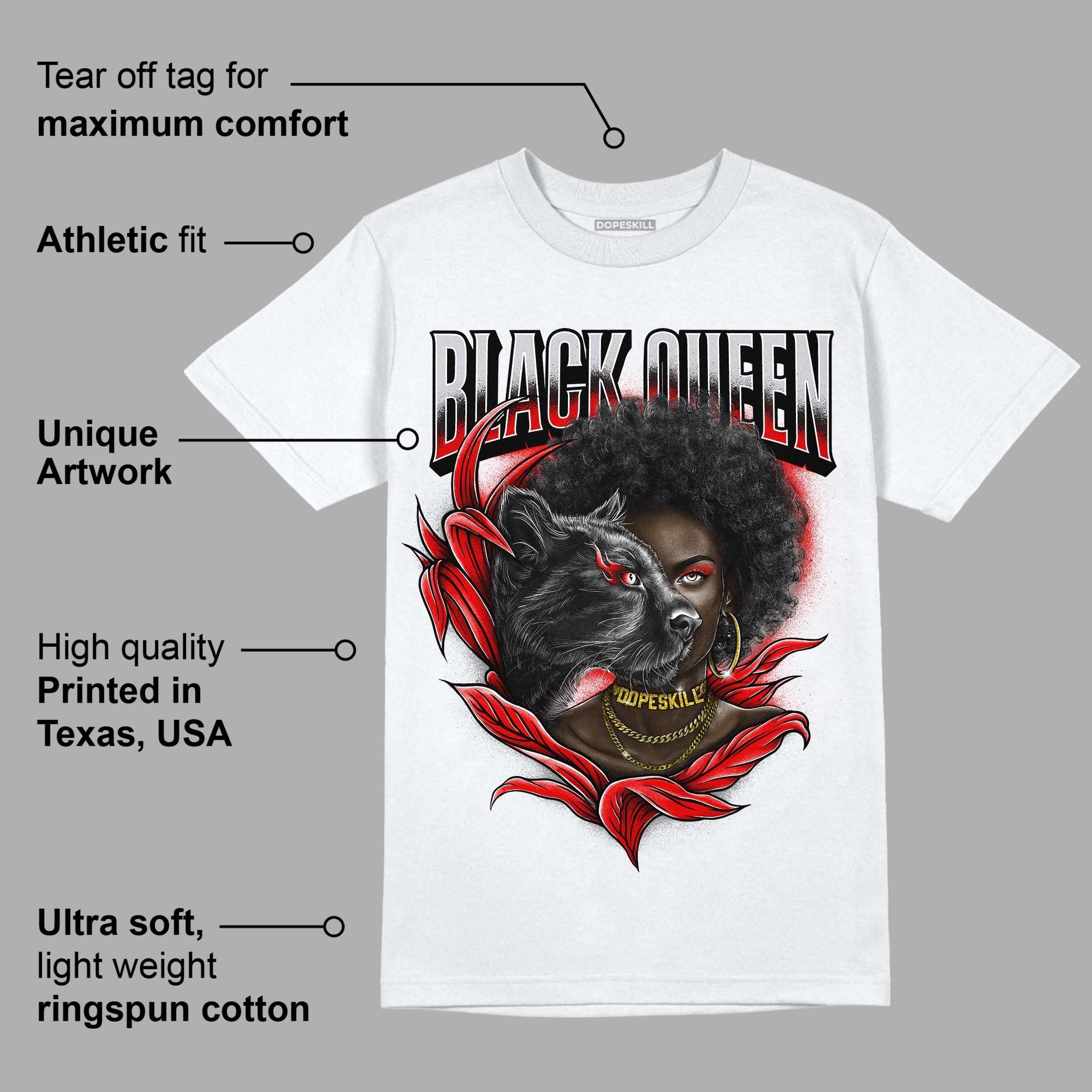 Red Cement 4S superstreetwear T-Shirt New Black Queen Graphic