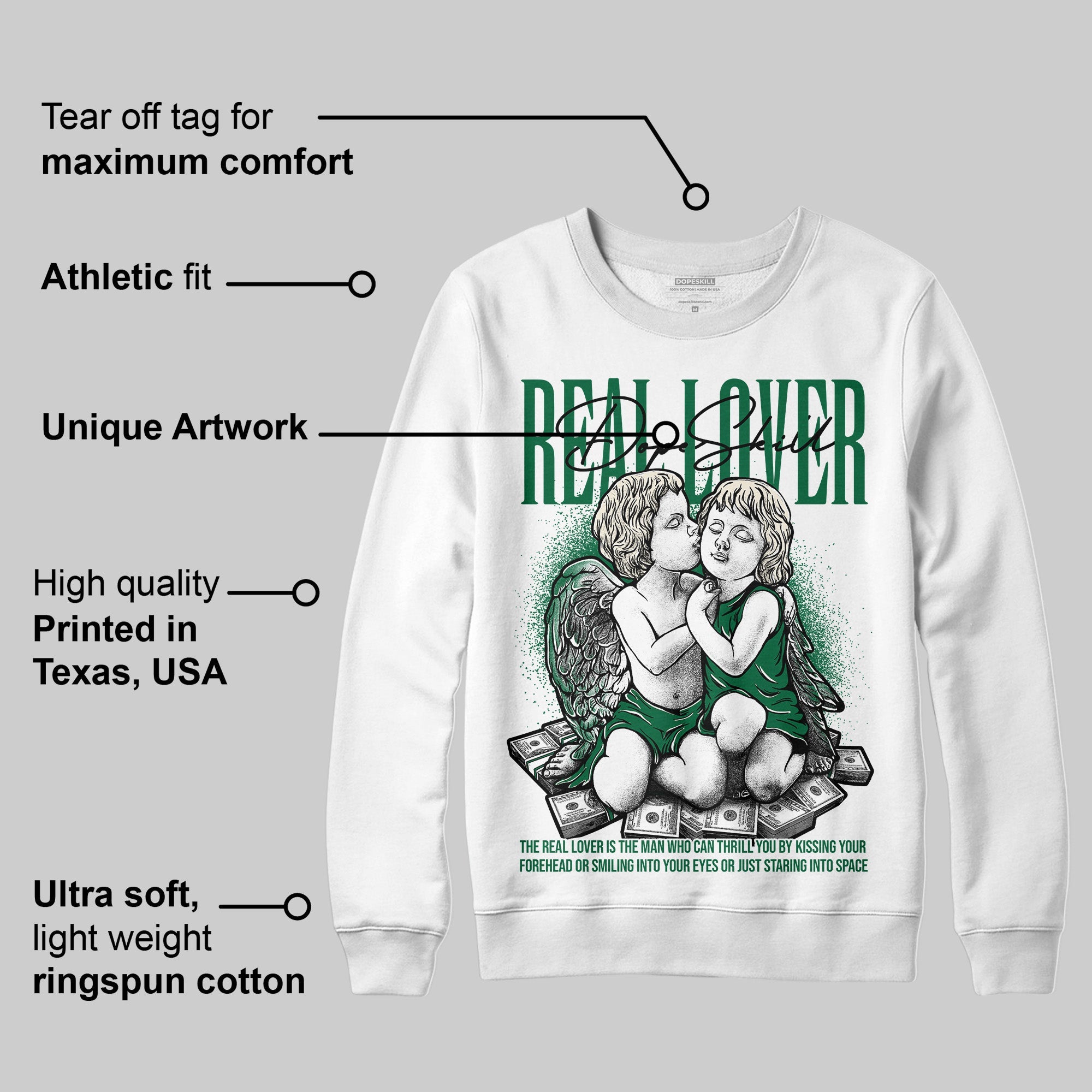 Pine Green 13s superstreetwear Sweatshirt Real Lover Graphic