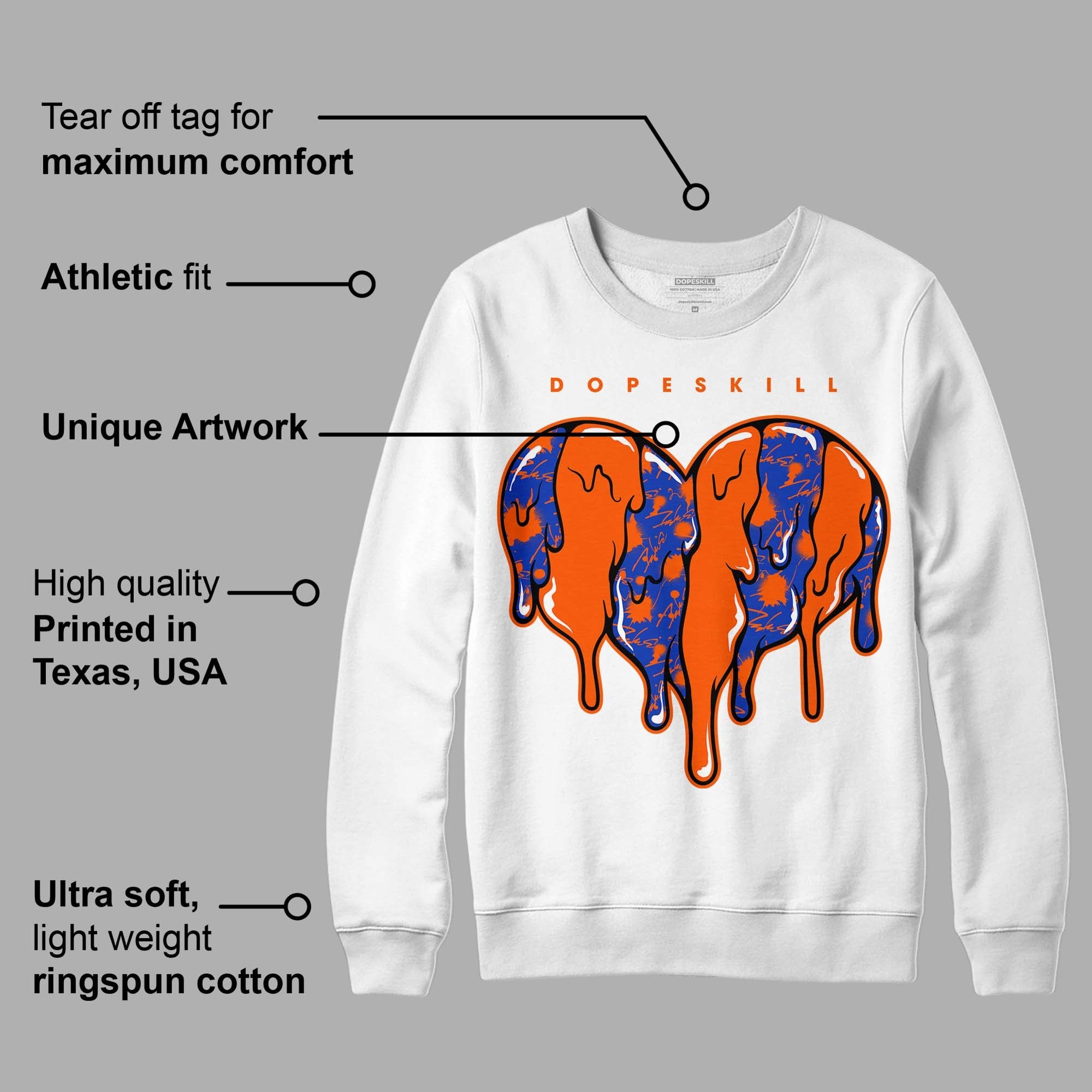 Dunk Low Futura Orange Blaze superstreetwear Sweatshirt Slime Drip Heart Graphic