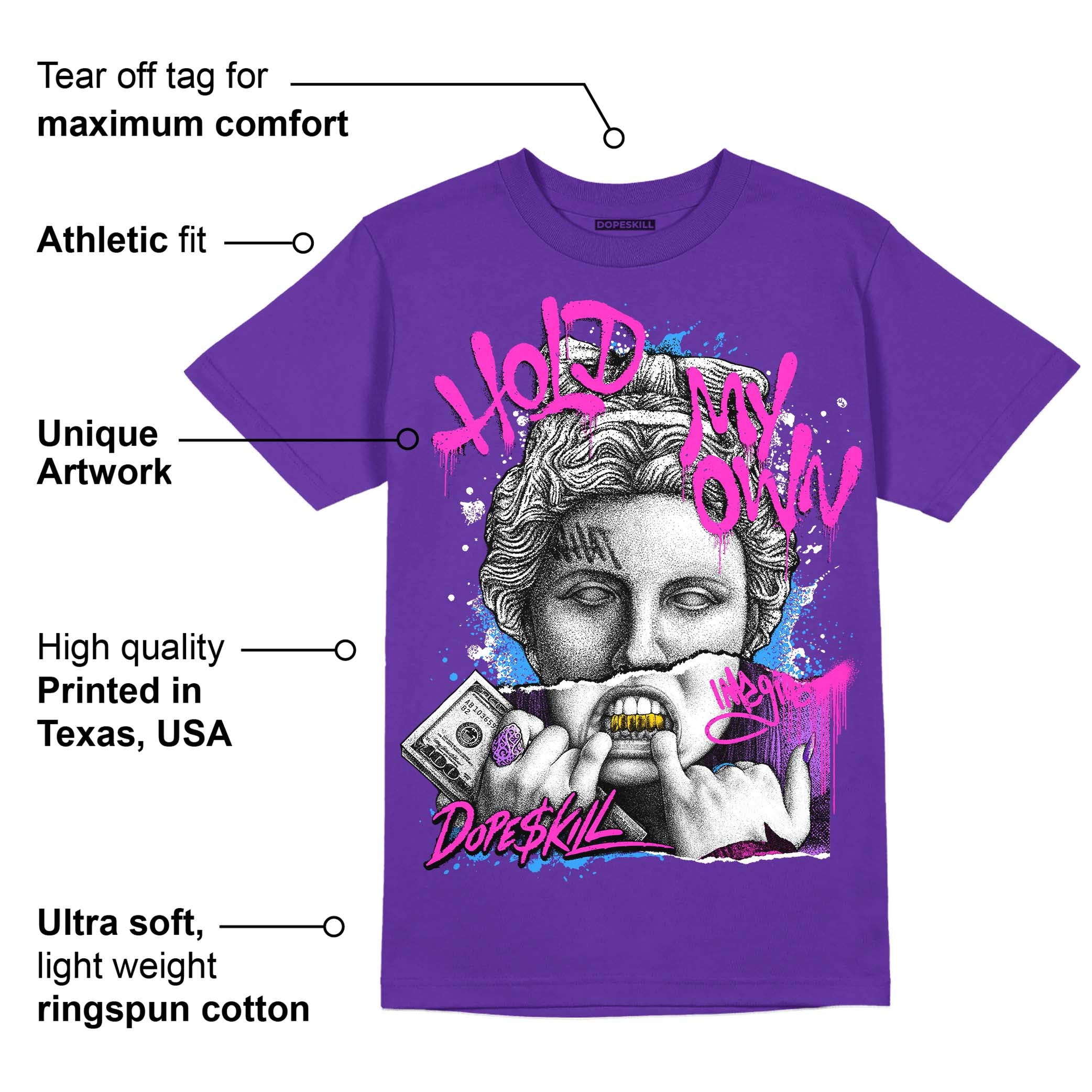 PURPLE Collection superstreetwear Purple T-shirt Hold My Own Graphic