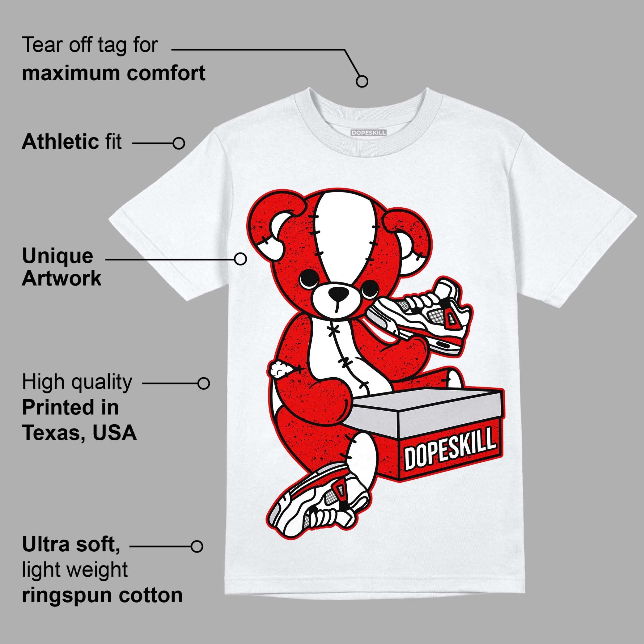 Red Cement 4S superstreetwear T-Shirt Sneakerhead BEAR Graphic