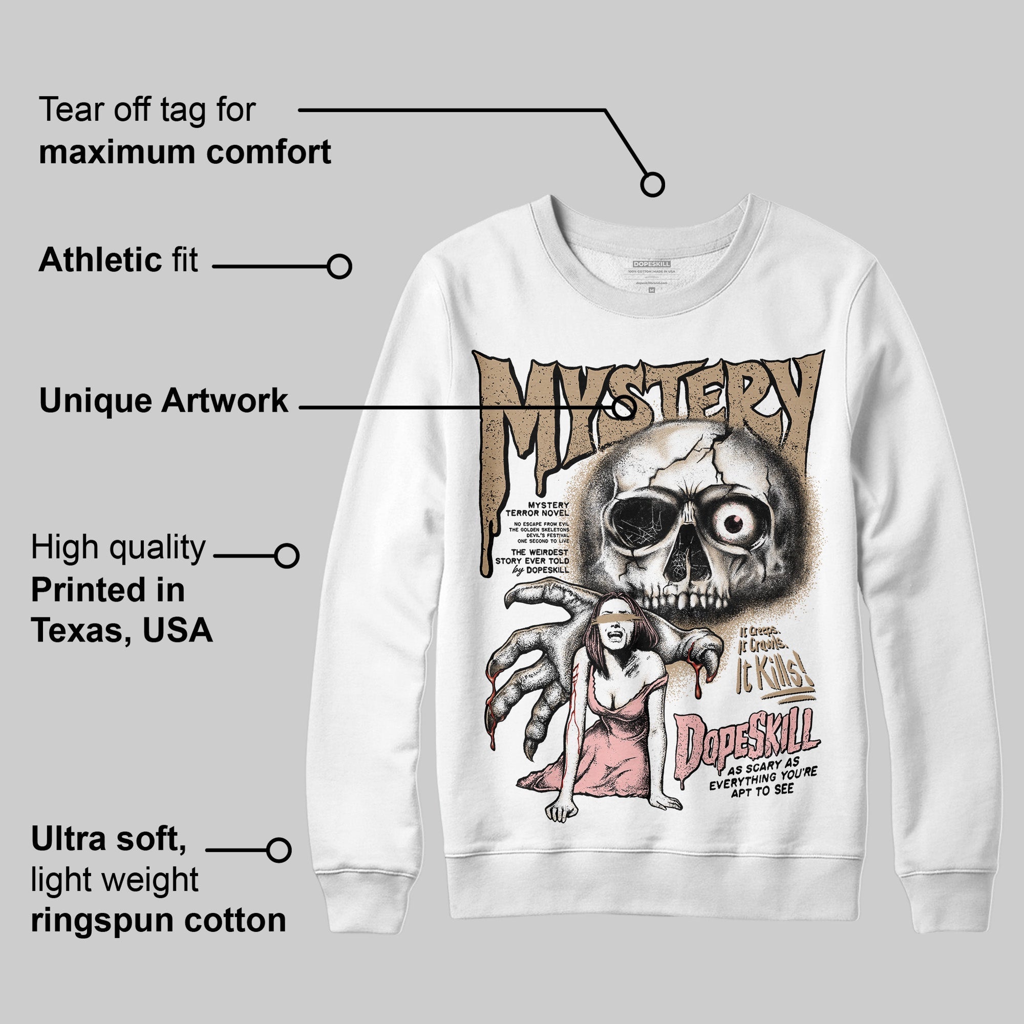 AIR FORCE 1 LINEN superstreetwear Sweatshirt Mystery Ghostly Grasp Graphic