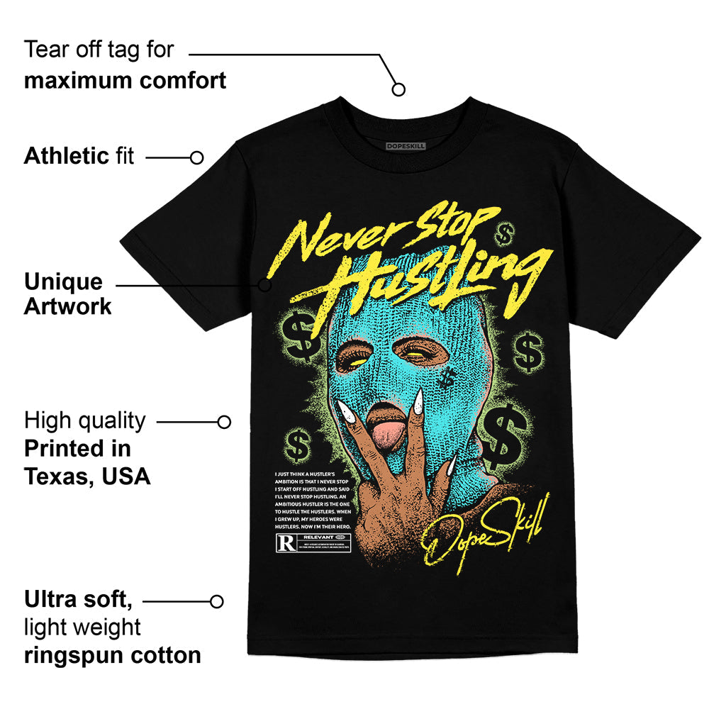 Cyan Burst 9060 superstreetwear T-Shirt Never Stop Hustling Graphic