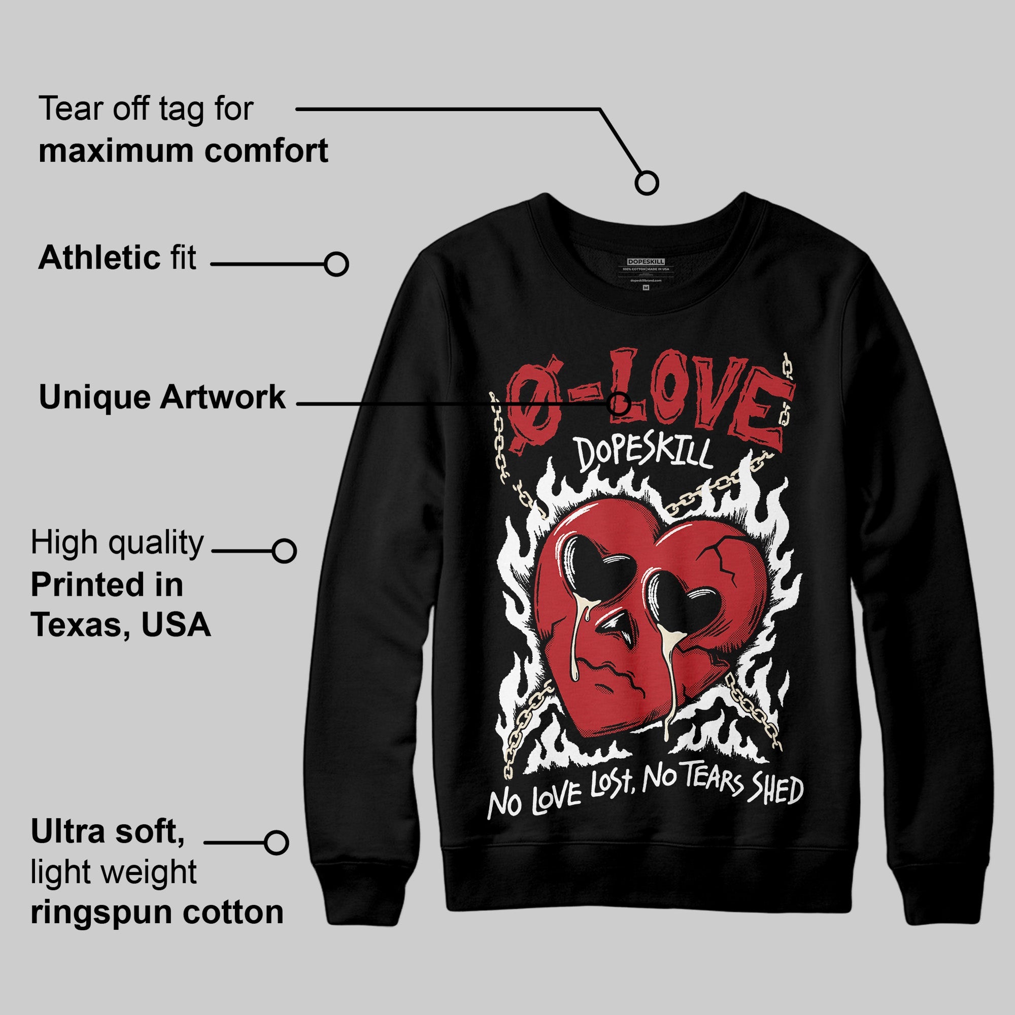 Black Toe Reimagined 1s superstreetwear Sweatshirt Crying Heart Graphic