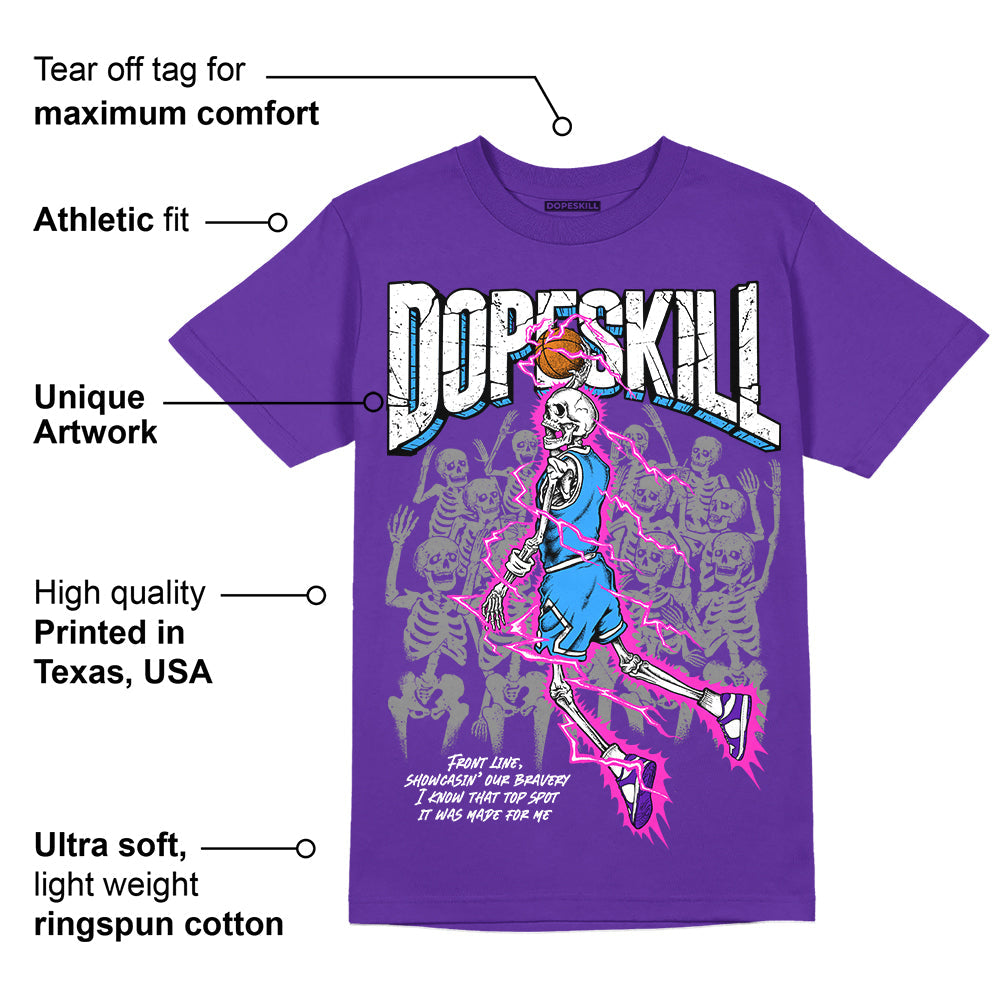 Dunk Purple Championship Court White superstreetwear Purple T-shirt Thunder Dunk Graphic