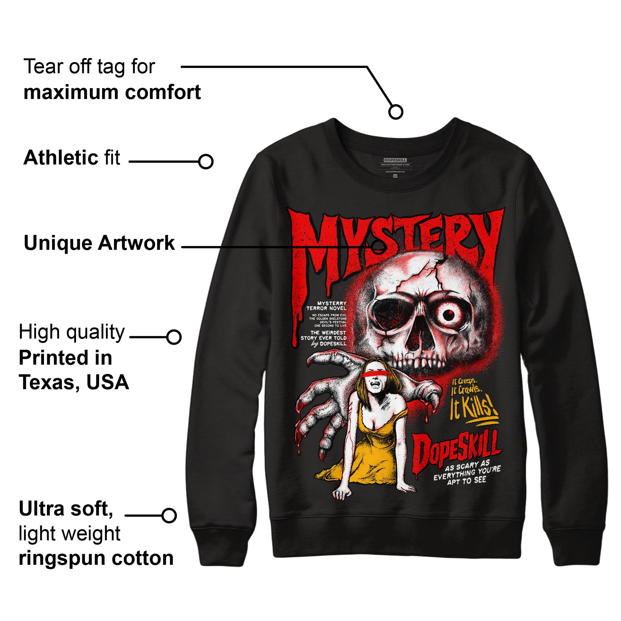 Red Collection superstreetwear Sweatshirt Mystery Ghostly Grasp Graphic