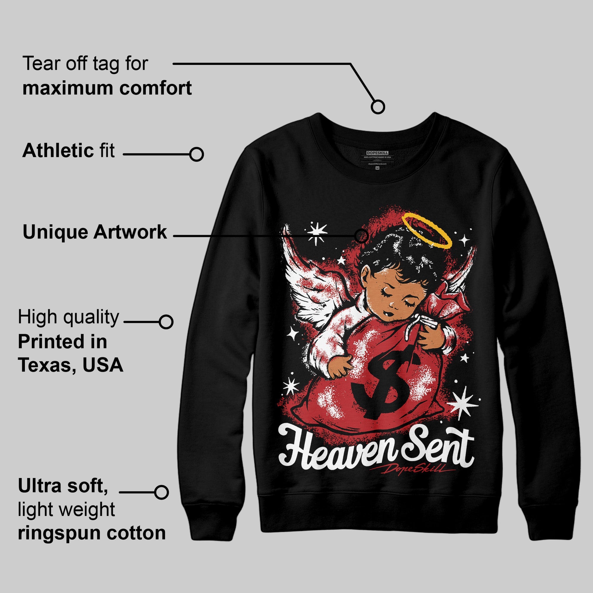 Flu Game 12s superstreetwear Sweatshirt Heaven Sent Graphic