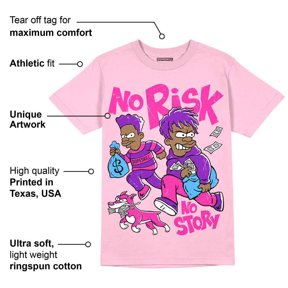 Pink Collection superstreetwear Pink T-shirt No Risk No Story Graphic