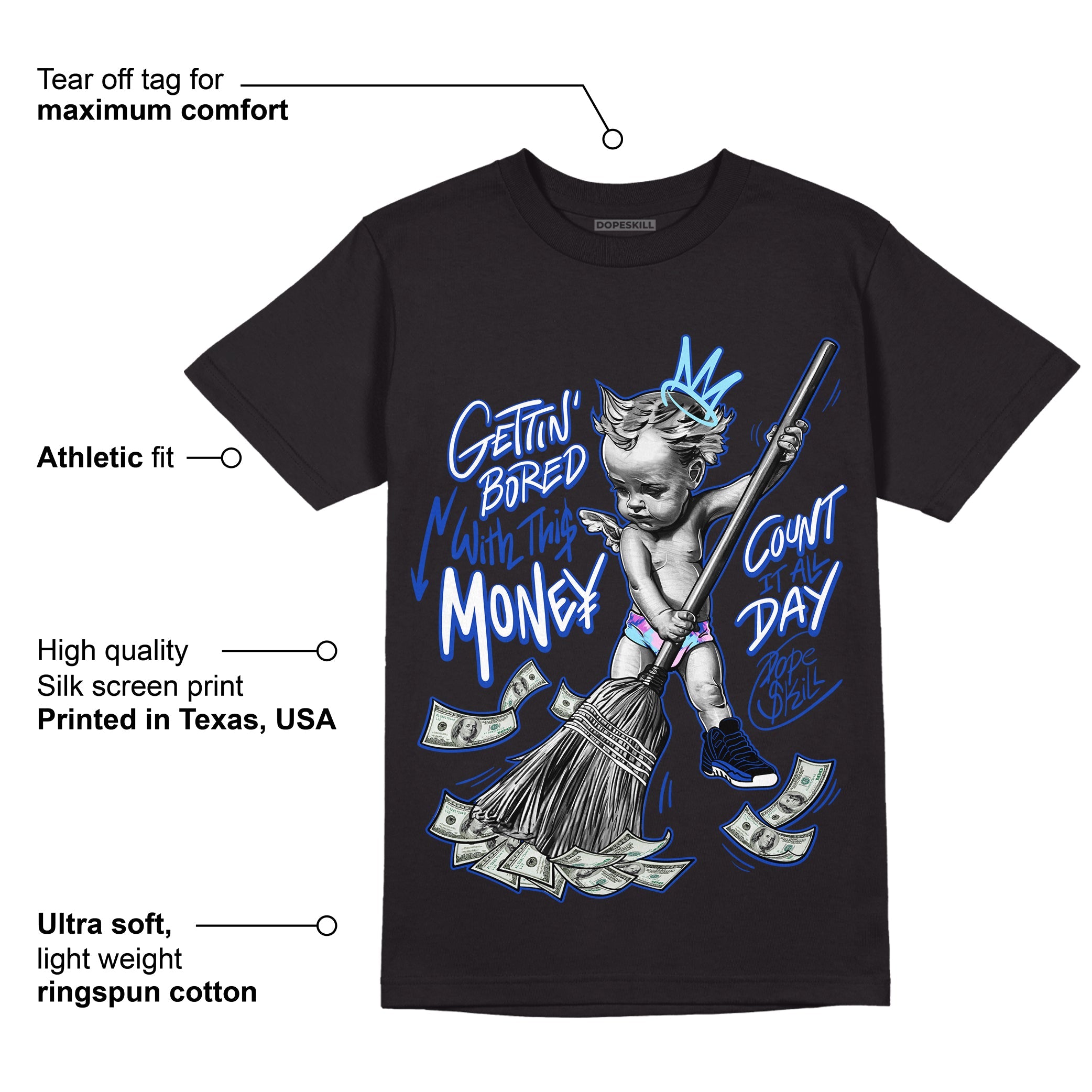 Hyper Royal 12s superstreetwear T-Shirt Gettin Bored With This Money Graphic