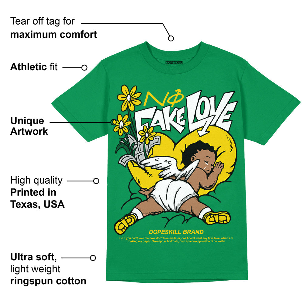 Green Collection superstreetwear Green T-shirt No Fake Love Graphic