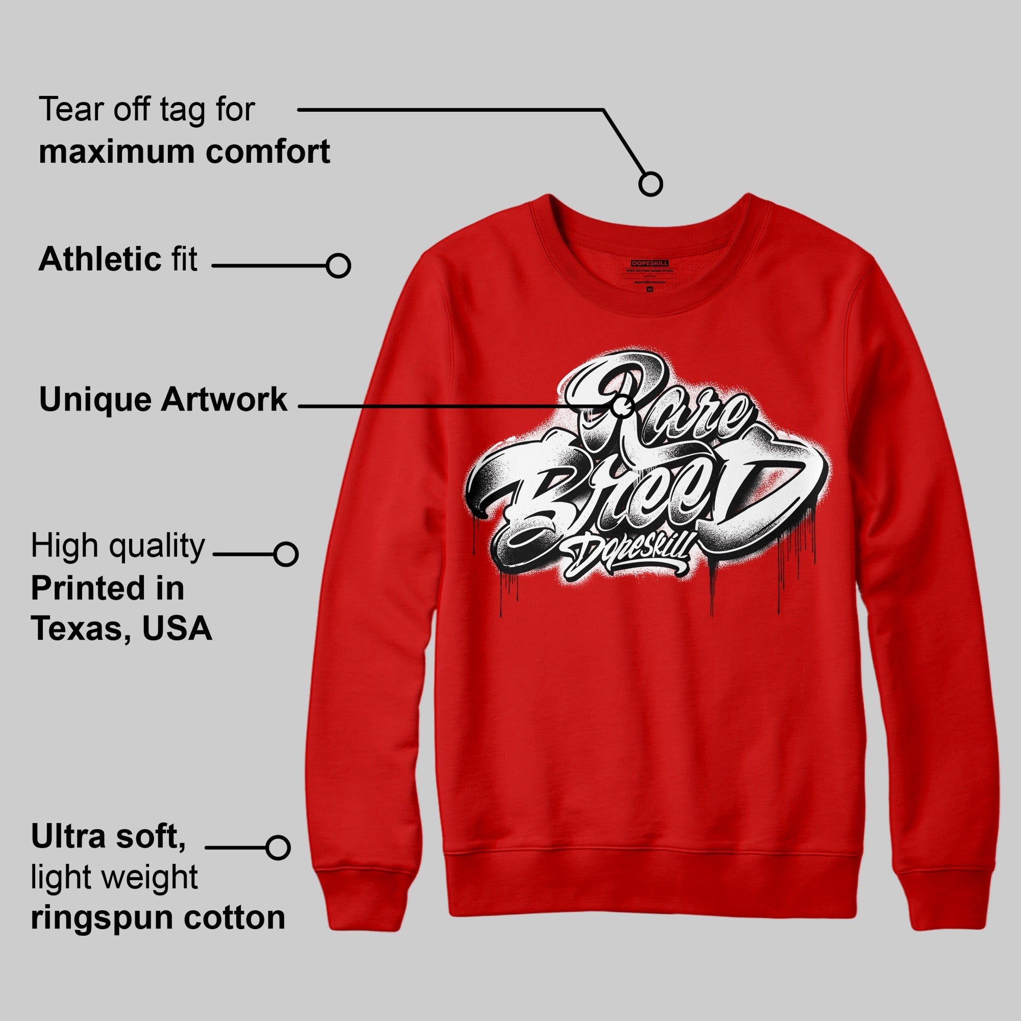 Bred Velvet 11s superstreetwear Red Sweatshirt Rare Breed Type Graphic