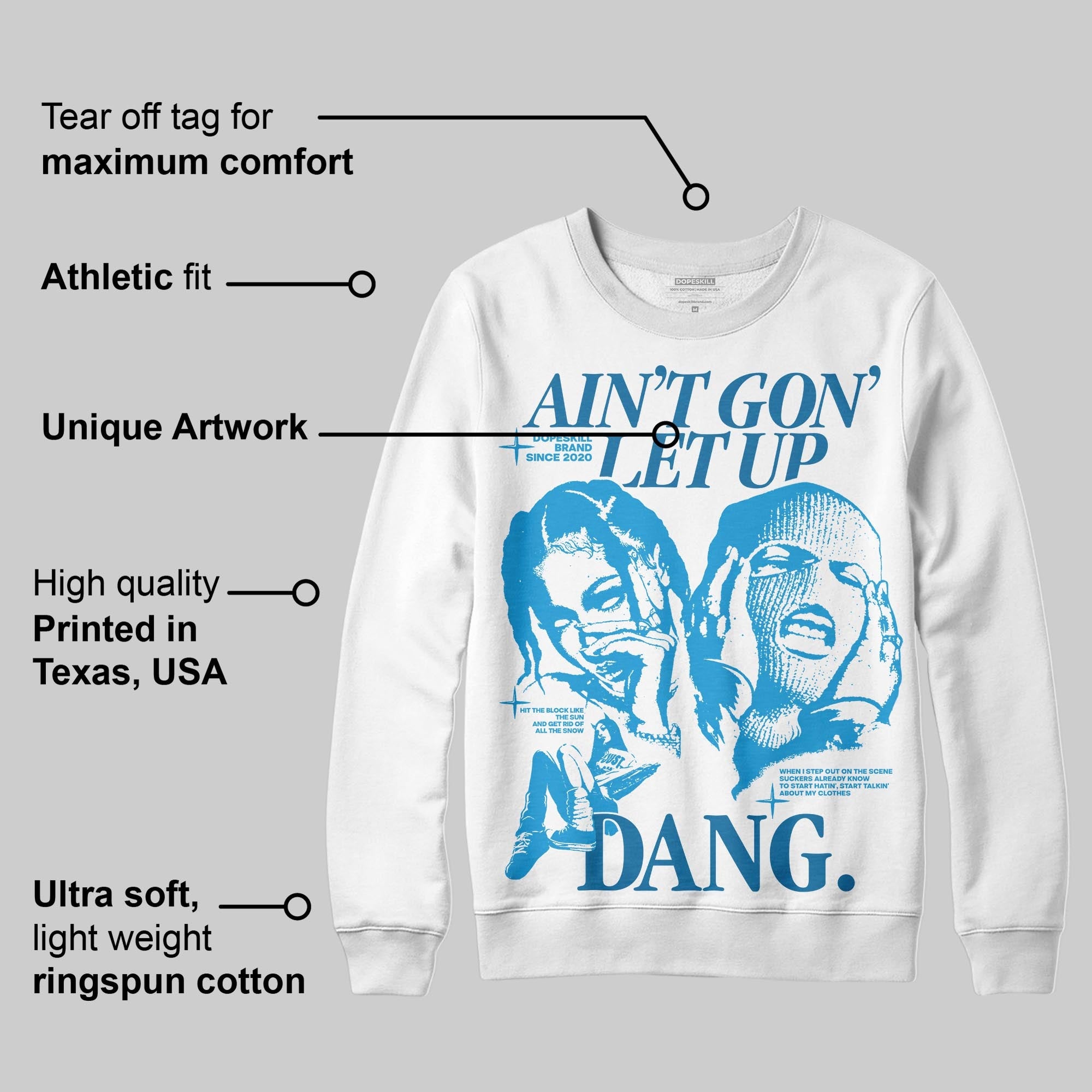 Military Blue 4s superstreetwear Sweatshirt Ain't Gon' Let Up Graphic