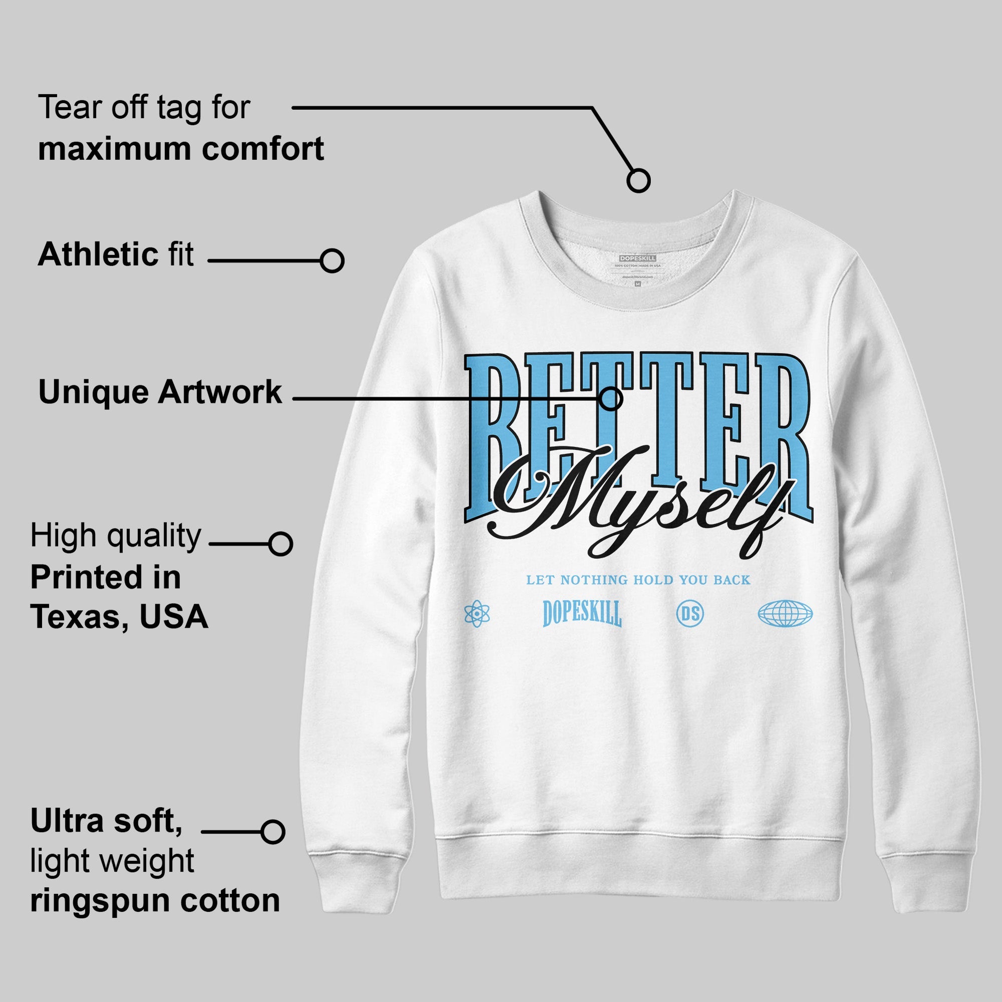 Legend Blue 11s superstreetwear Sweatshirt Better Myself Graphic