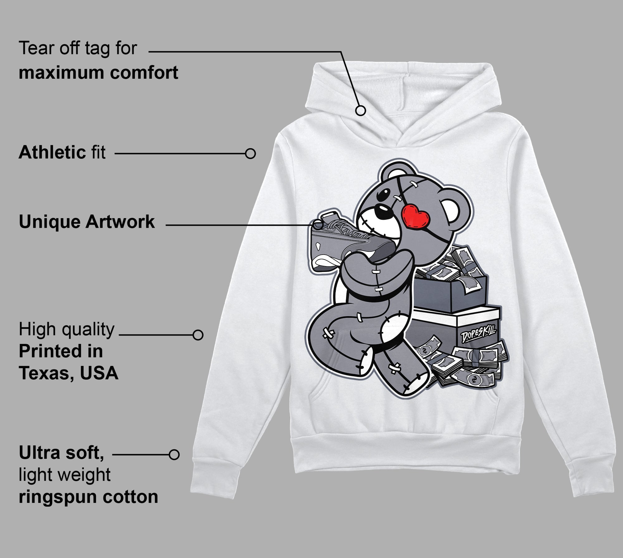 Stealth 14s superstreetwear Hoodie Sweatshirt Bear Steals Sneaker Graphic