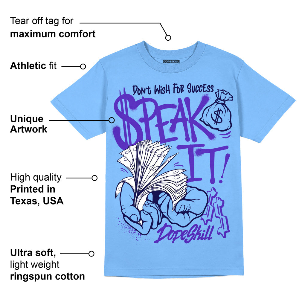 Powder Blue 9s superstreetwear Sky Blue T-shirt Speak It Graphic