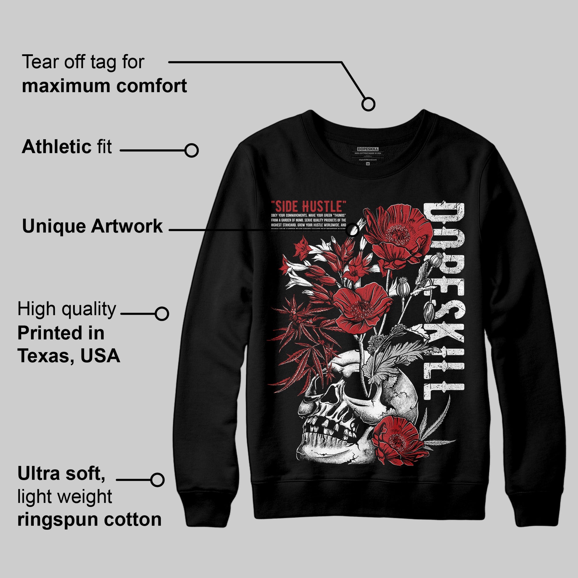 Flu Game 12s superstreetwear Sweatshirt Side Hustle Graphic
