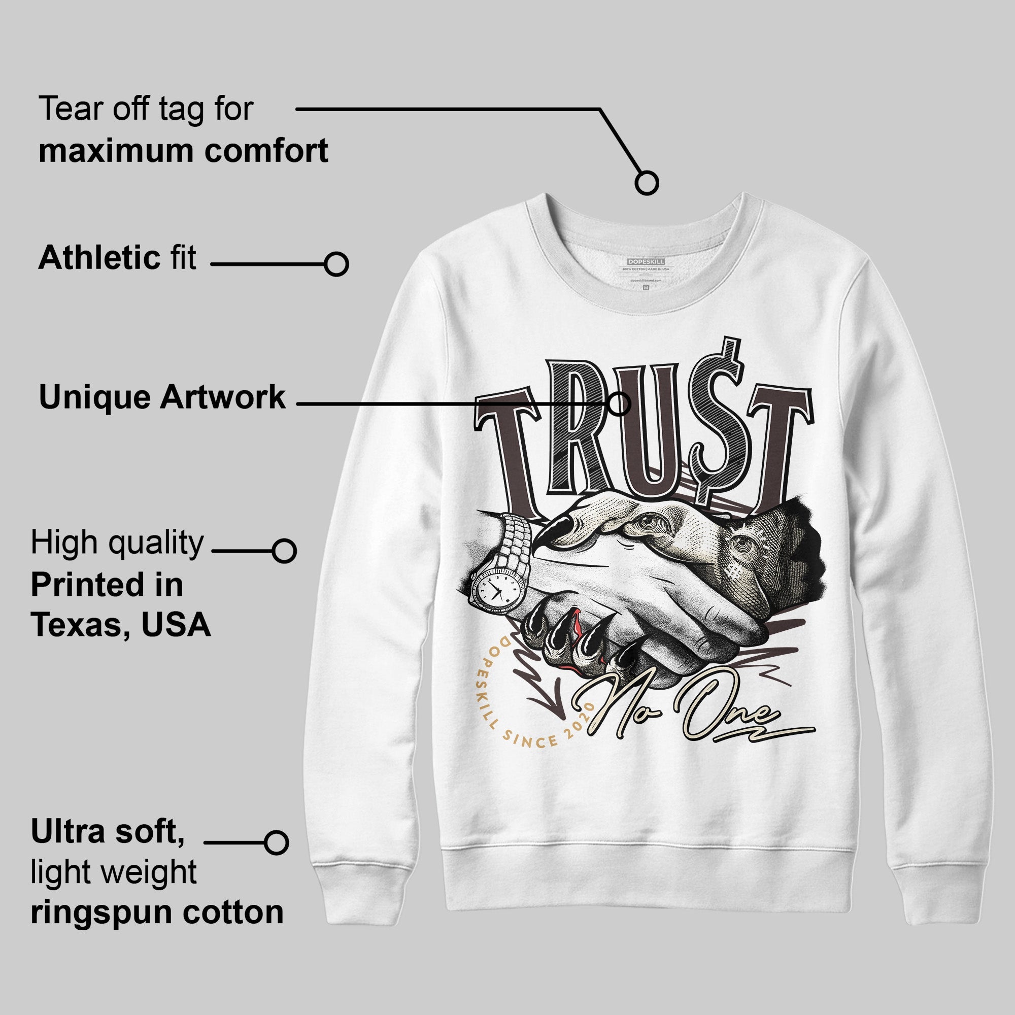 Earth 5s superstreetwear Sweatshirt Trust No One Graphic