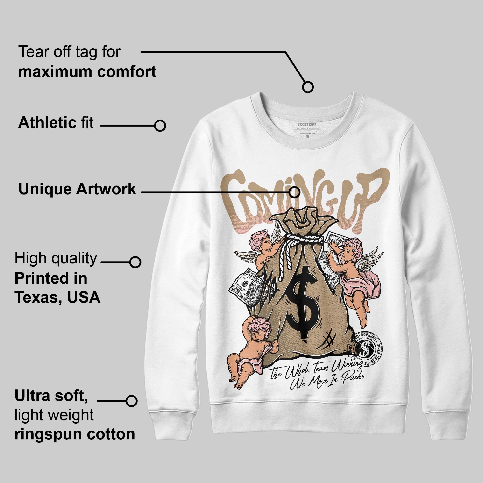 AIR FORCE 1 LINEN superstreetwear Sweatshirt Money Bag Coming Up Graphic