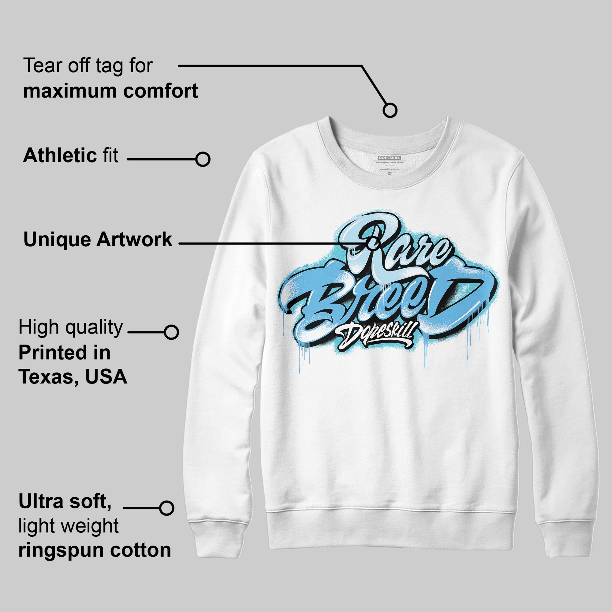 Legend Blue 11s superstreetwear Sweatshirt Rare Breed Type Graphic