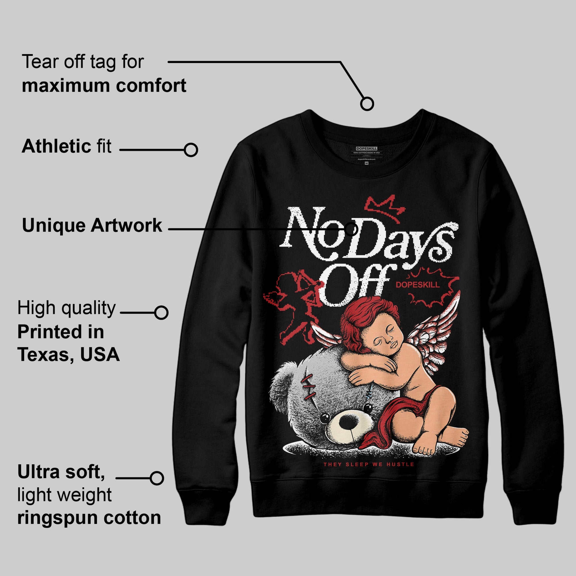 Black Toe Reimagined 1s superstreetwear Sweatshirt New No Days Off Graphic