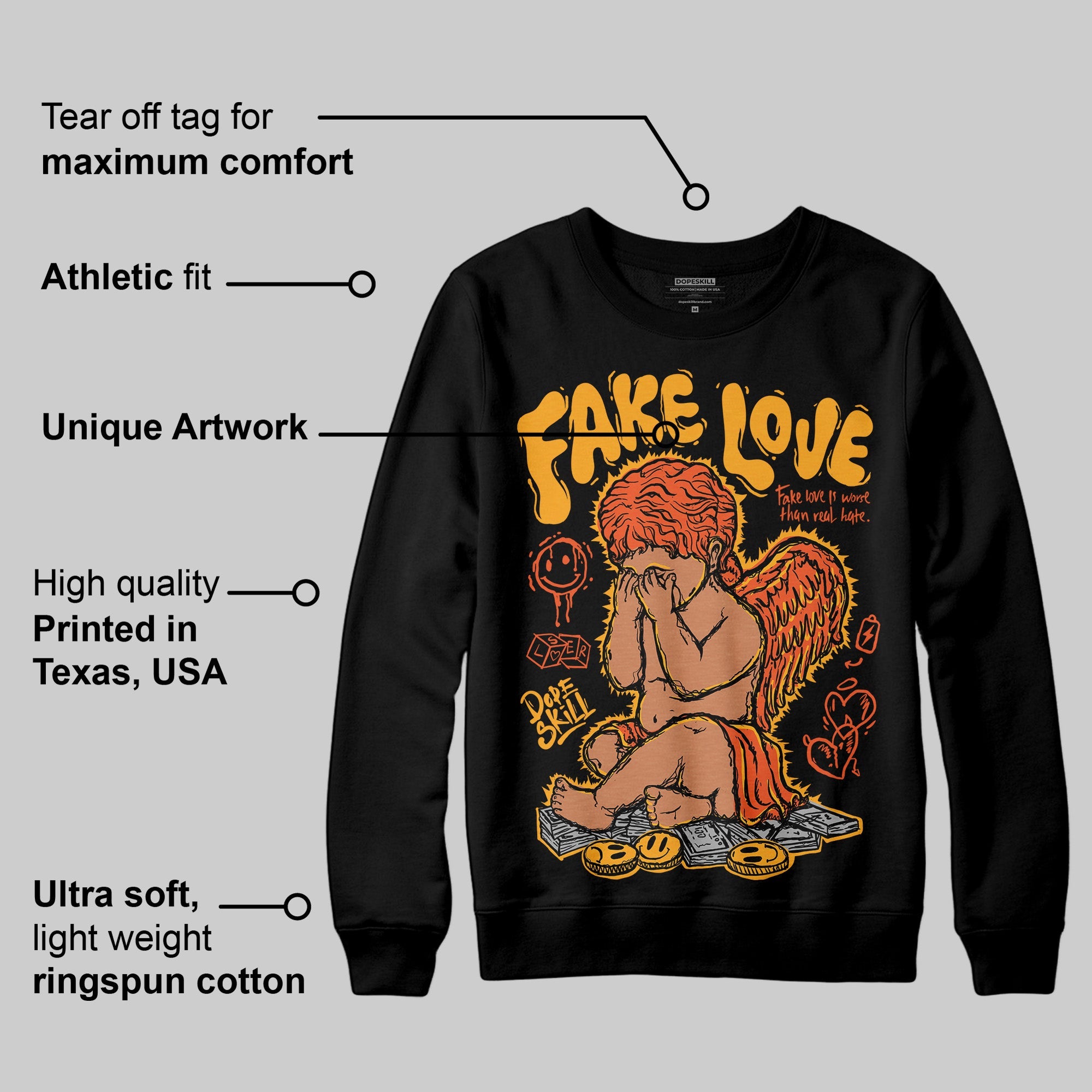 Black Taxi 12s superstreetwear Sweatshirt False Love Graphic