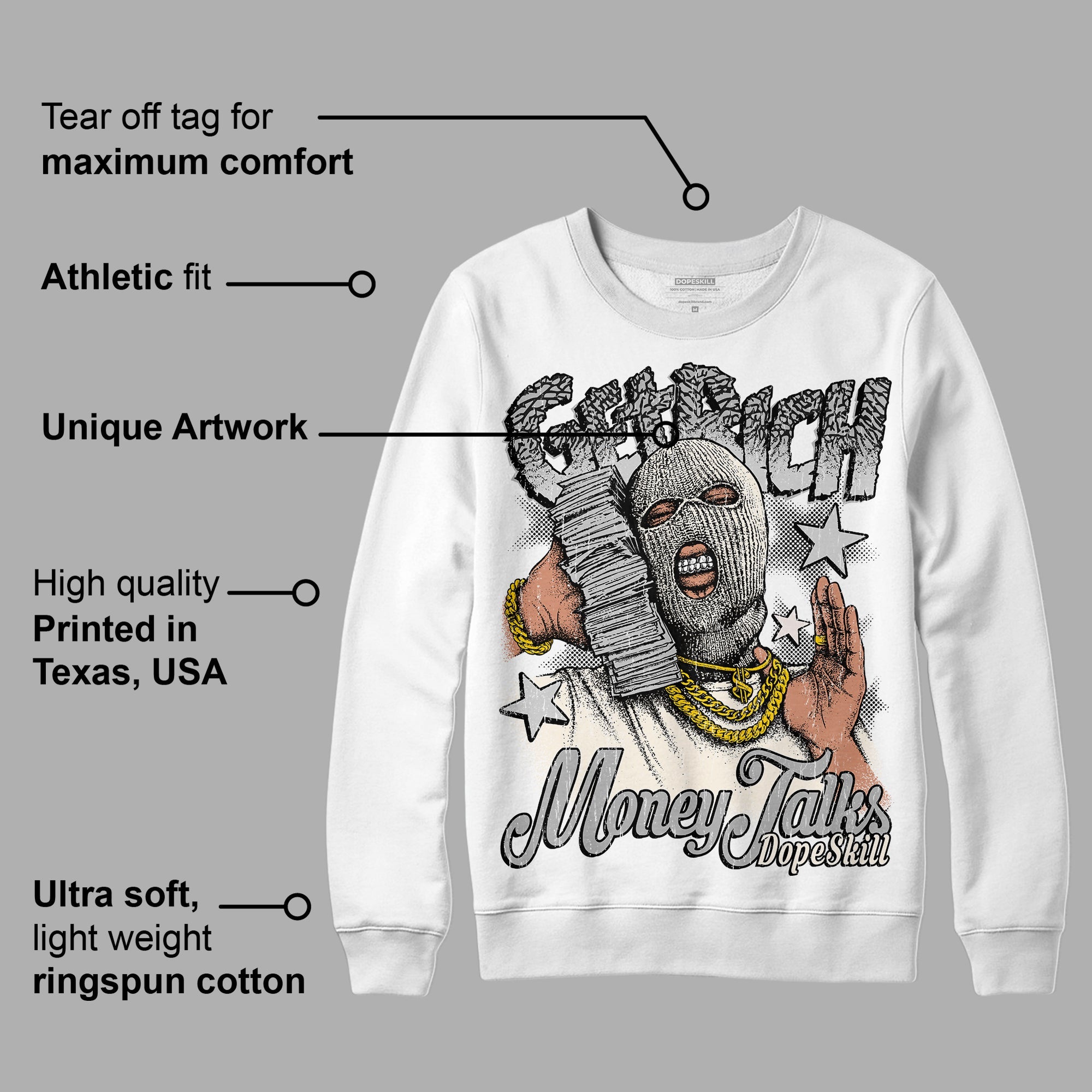 Off Noir 3s superstreetwear Sweatshirt Get Rich Graphic