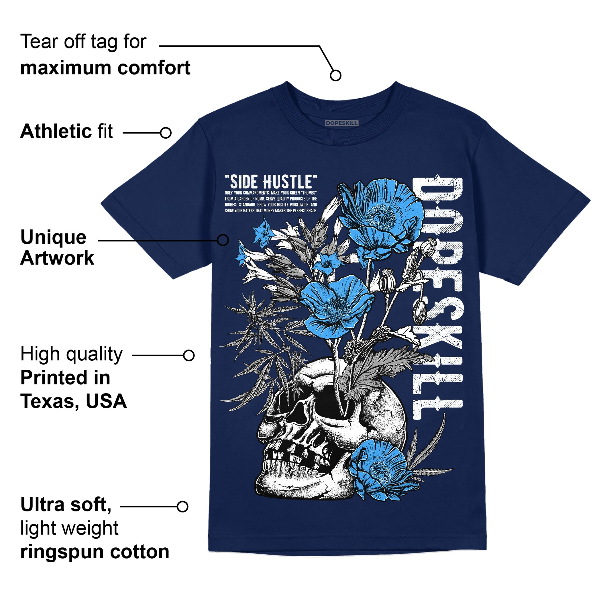Midnight Navy 3s superstreetwear Navy T-shirt Side Hustle Graphic
