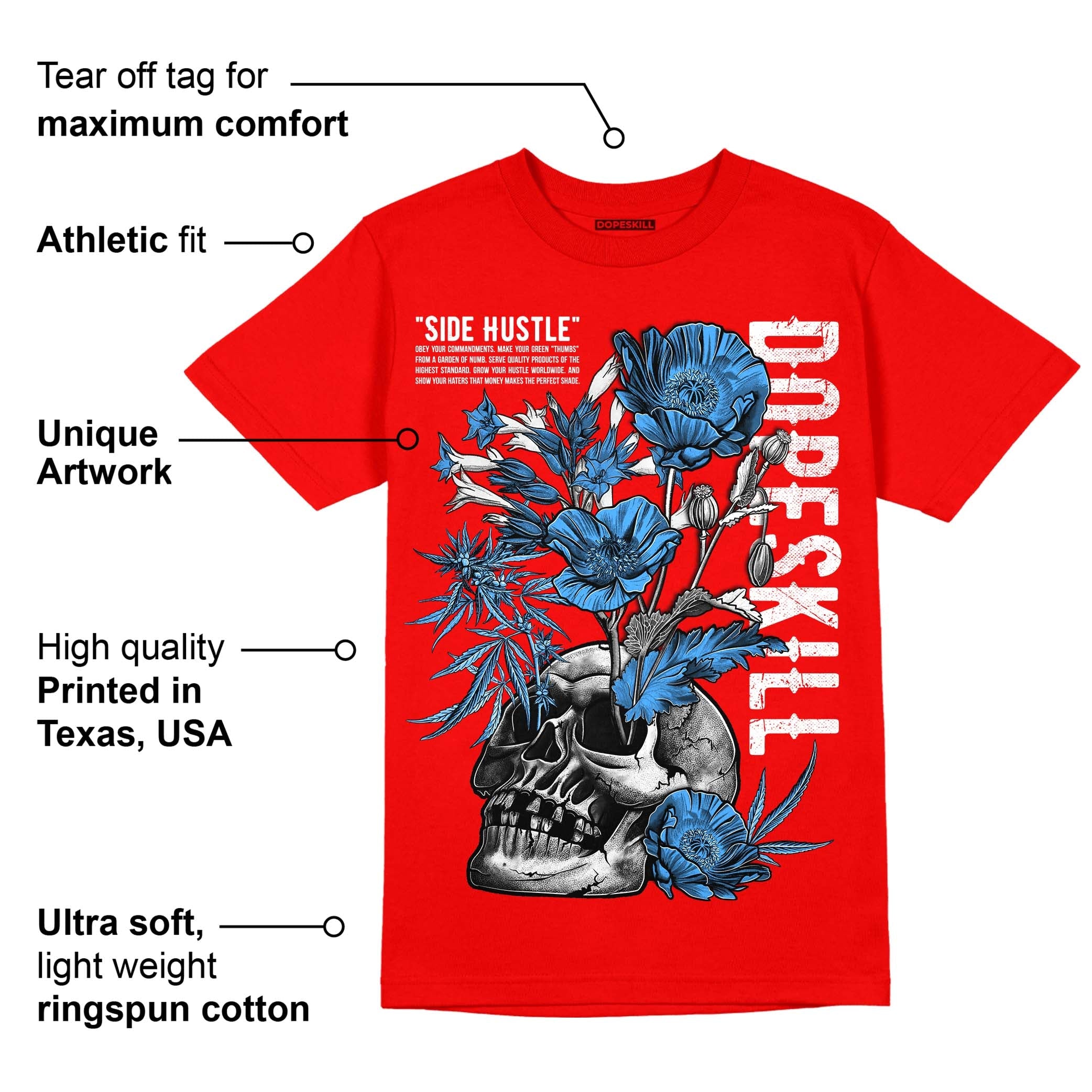 Cherry 11s superstreetwear Varsity Red T-shirt Side Hustle Graphic