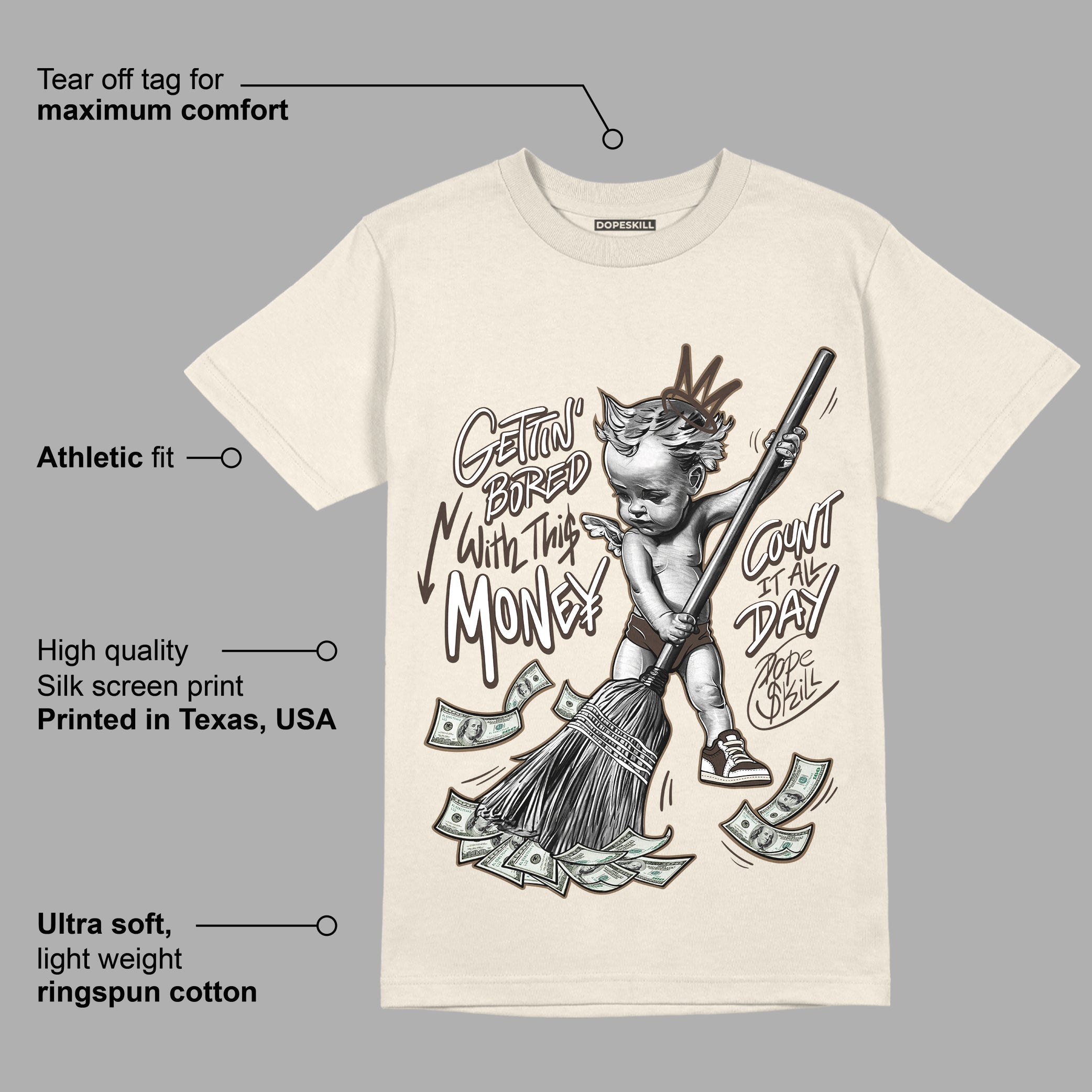 AJ 1 Low OG a??Reverse Mochaa?? superstreetwear Sail T-shirt Gettin Bored With This Money Graphic