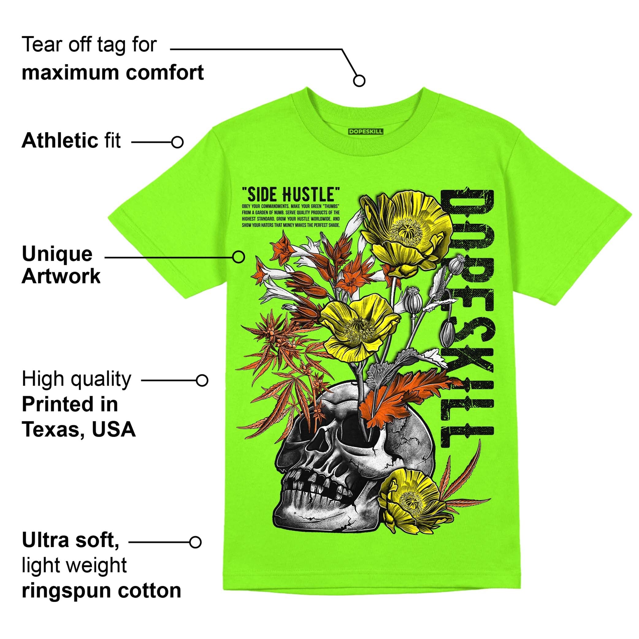 Neon Green Collection superstreetwear Neon Green T-shirt Side Hustle Graphic