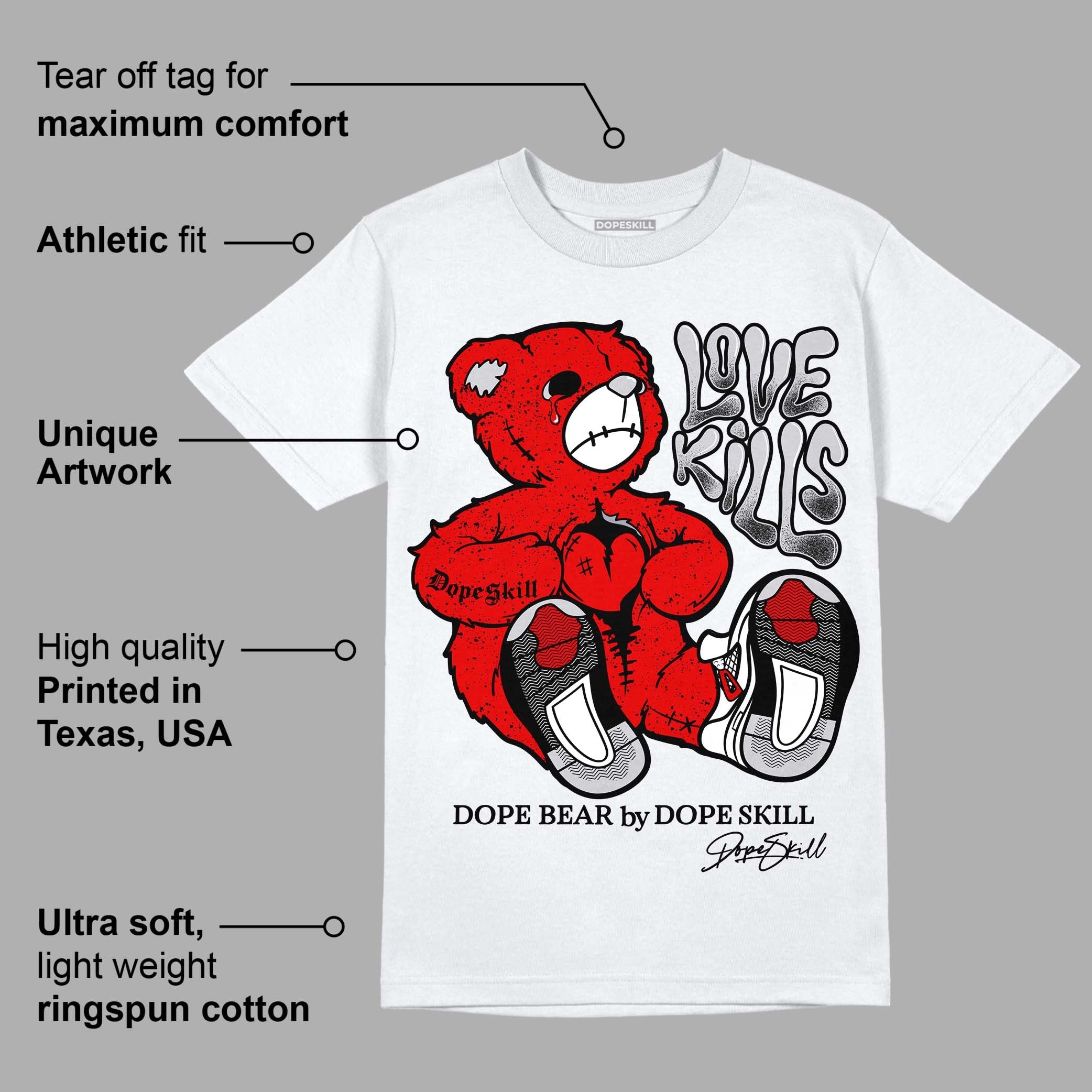 Red Cement 4S superstreetwear T-Shirt Love Kills Graphic
