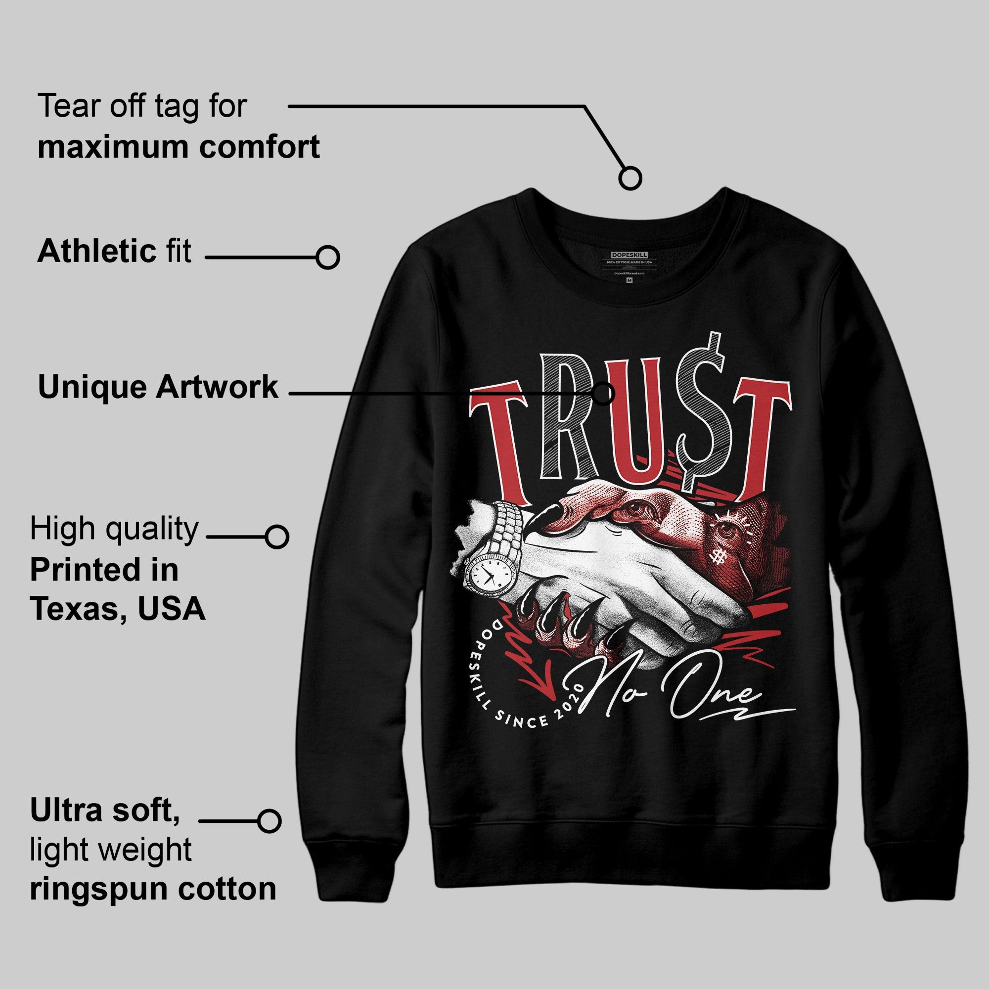 Flu Game 12s superstreetwear Sweatshirt Trust No One Graphic