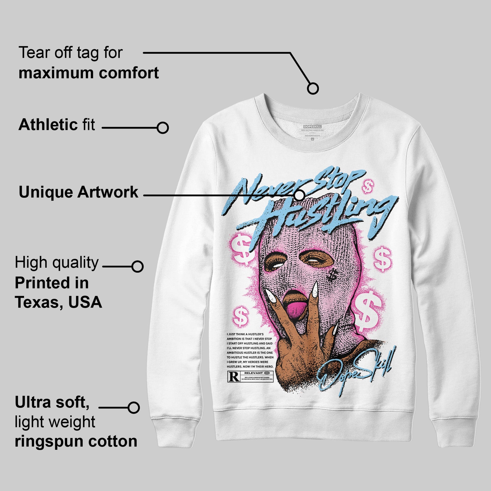 Doernbecher 6s superstreetwear Sweatshirt Never Stop Hustling Graphic