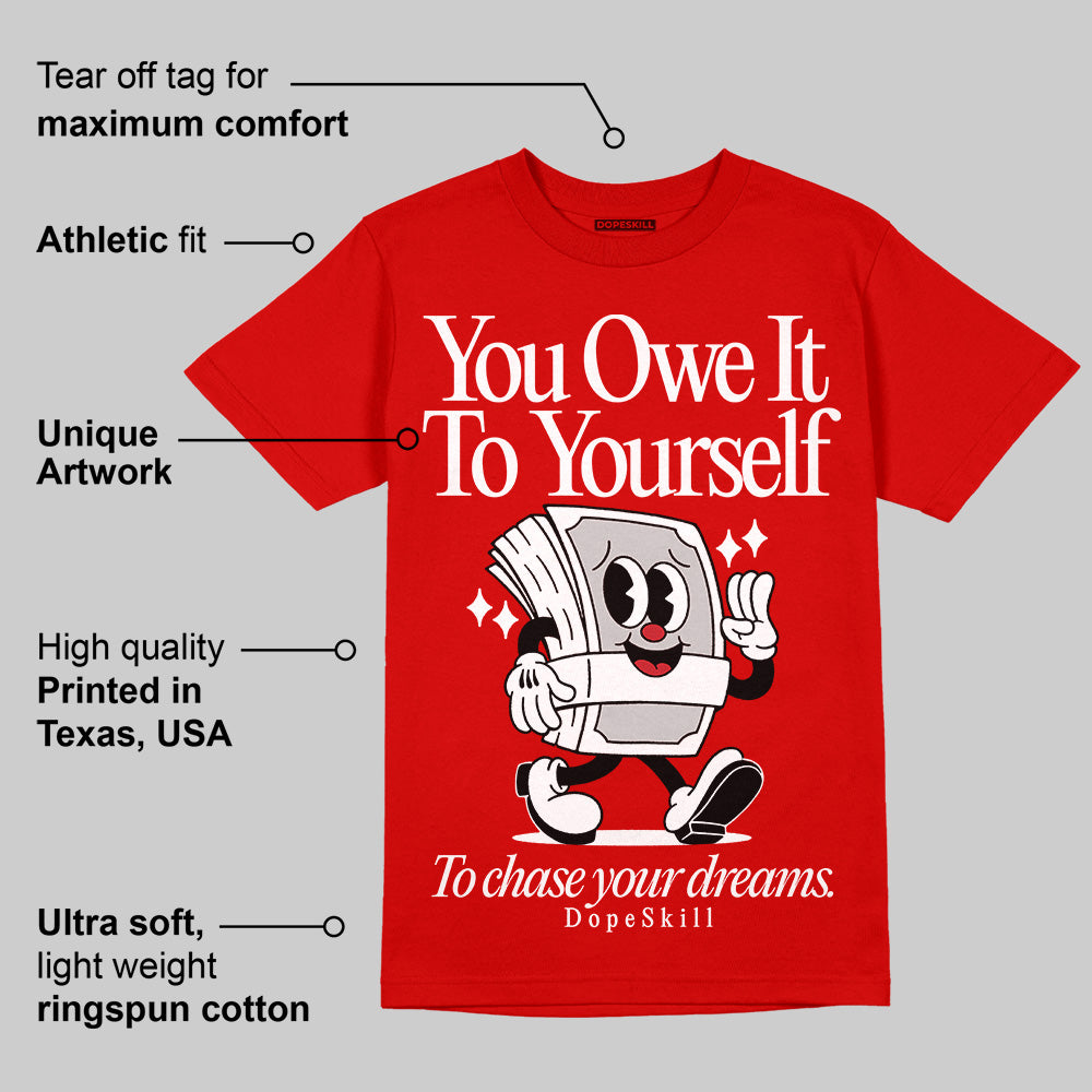 Bred Velvet 11s superstreetwear Red T-shirt Owe It To Yourself Graphic
