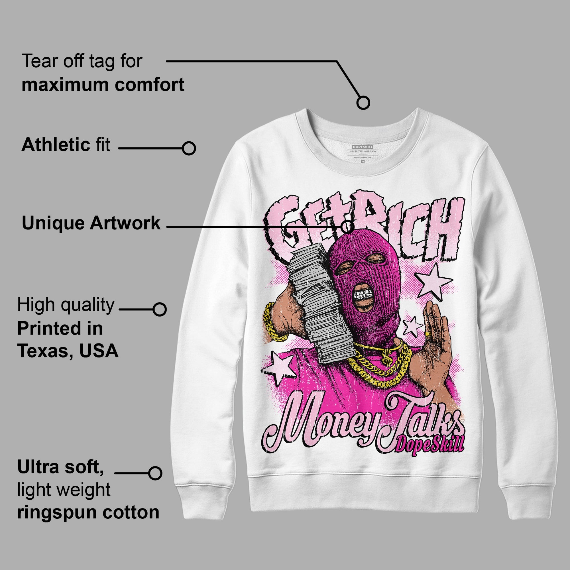 Triple Pink Dunk Low superstreetwear Sweatshirt Get Rich Graphic